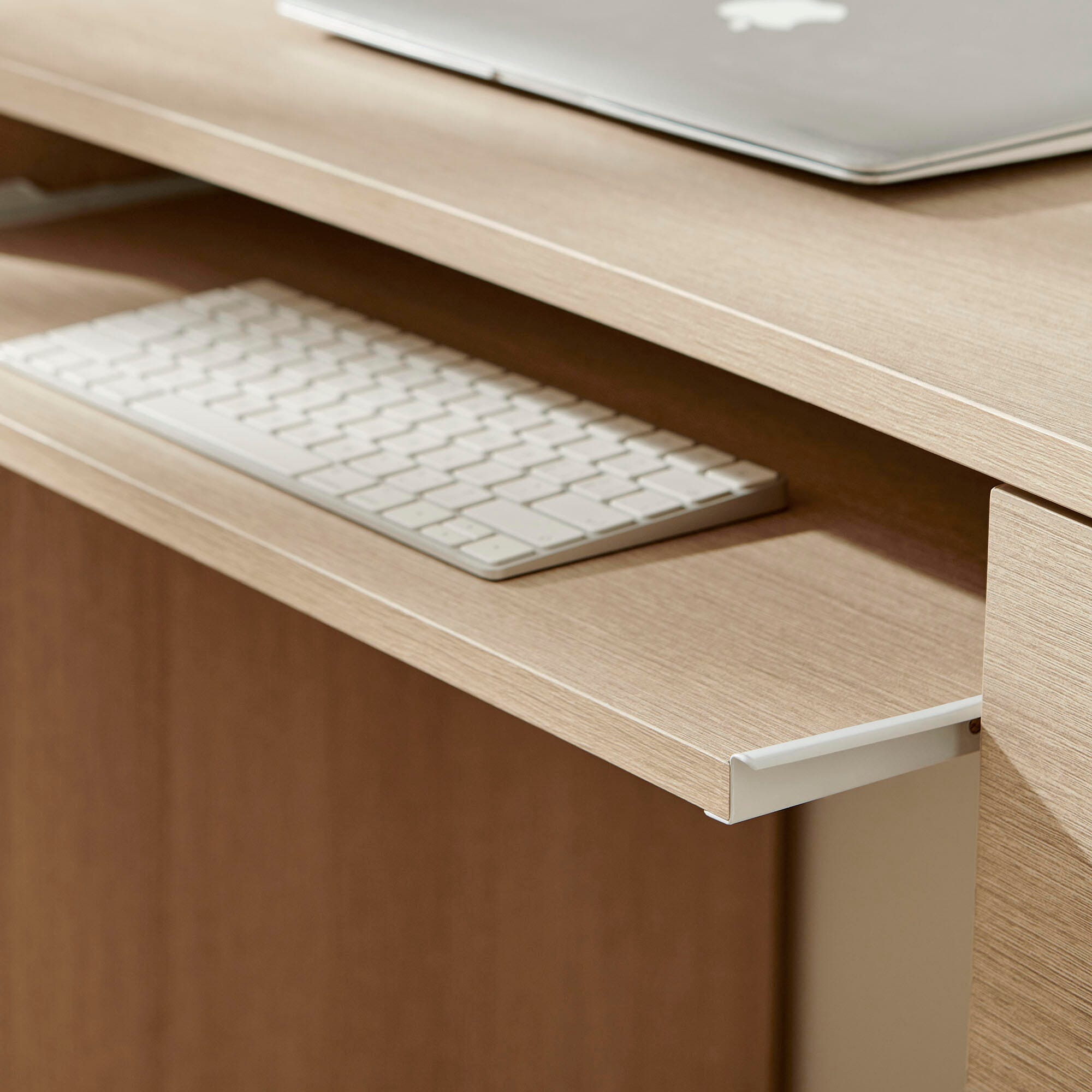 Modway Mirae 55" Home Office Desk, Brushed Light Oak, large