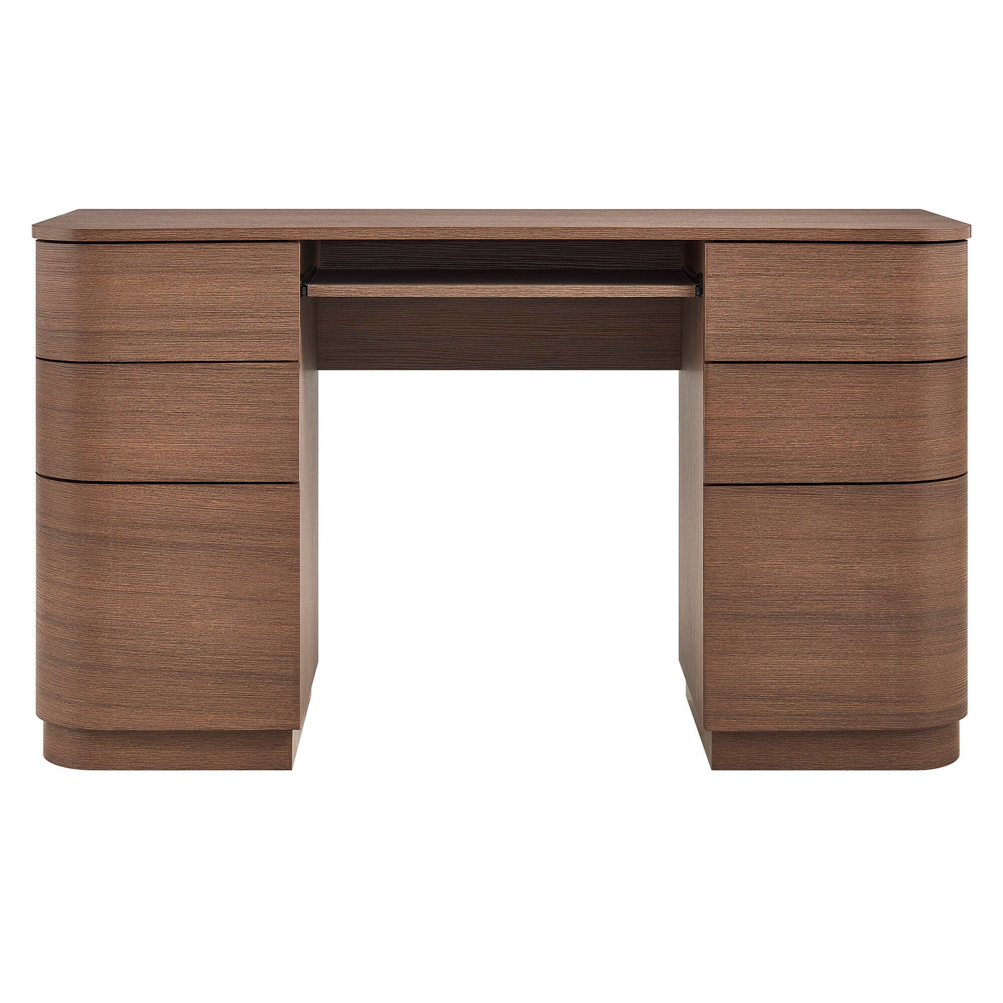 Modway Mirae 55" Home Office Desk, Brushed Brown Oak, large