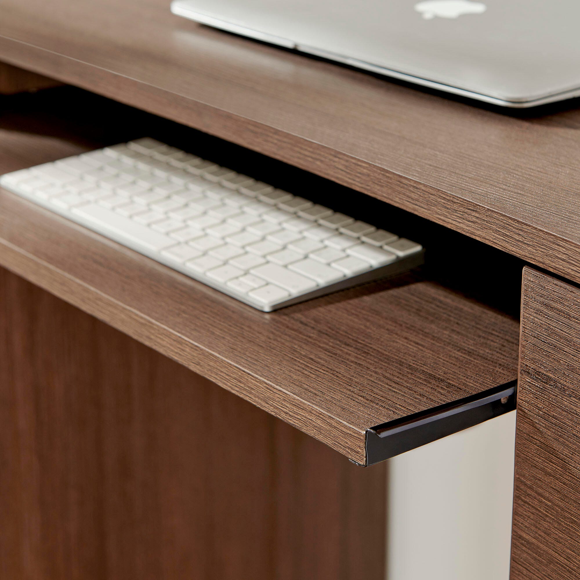 Modway Mirae 55" Home Office Desk, Brushed Brown Oak, large