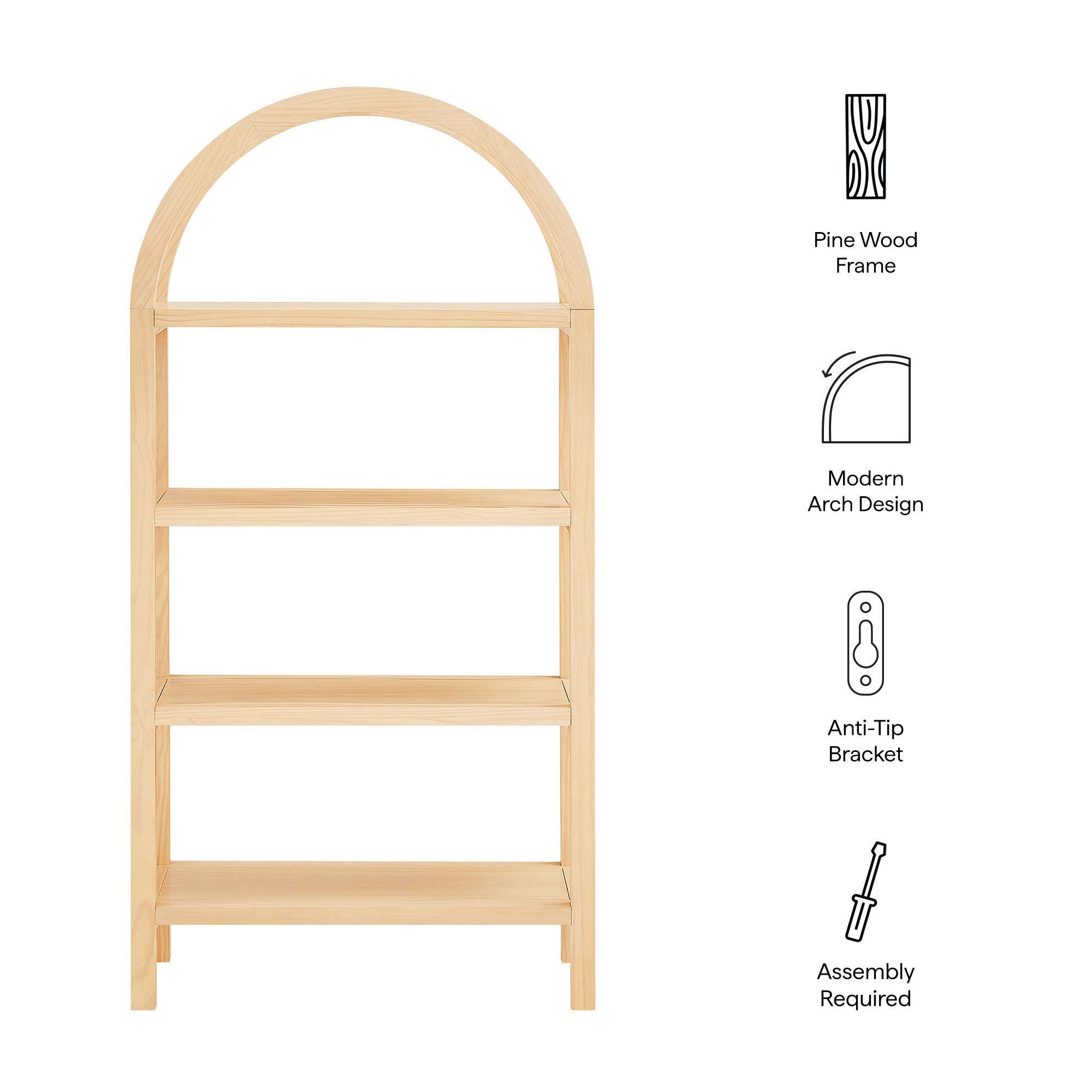Modway Vexley 60" Bookshelf, , large