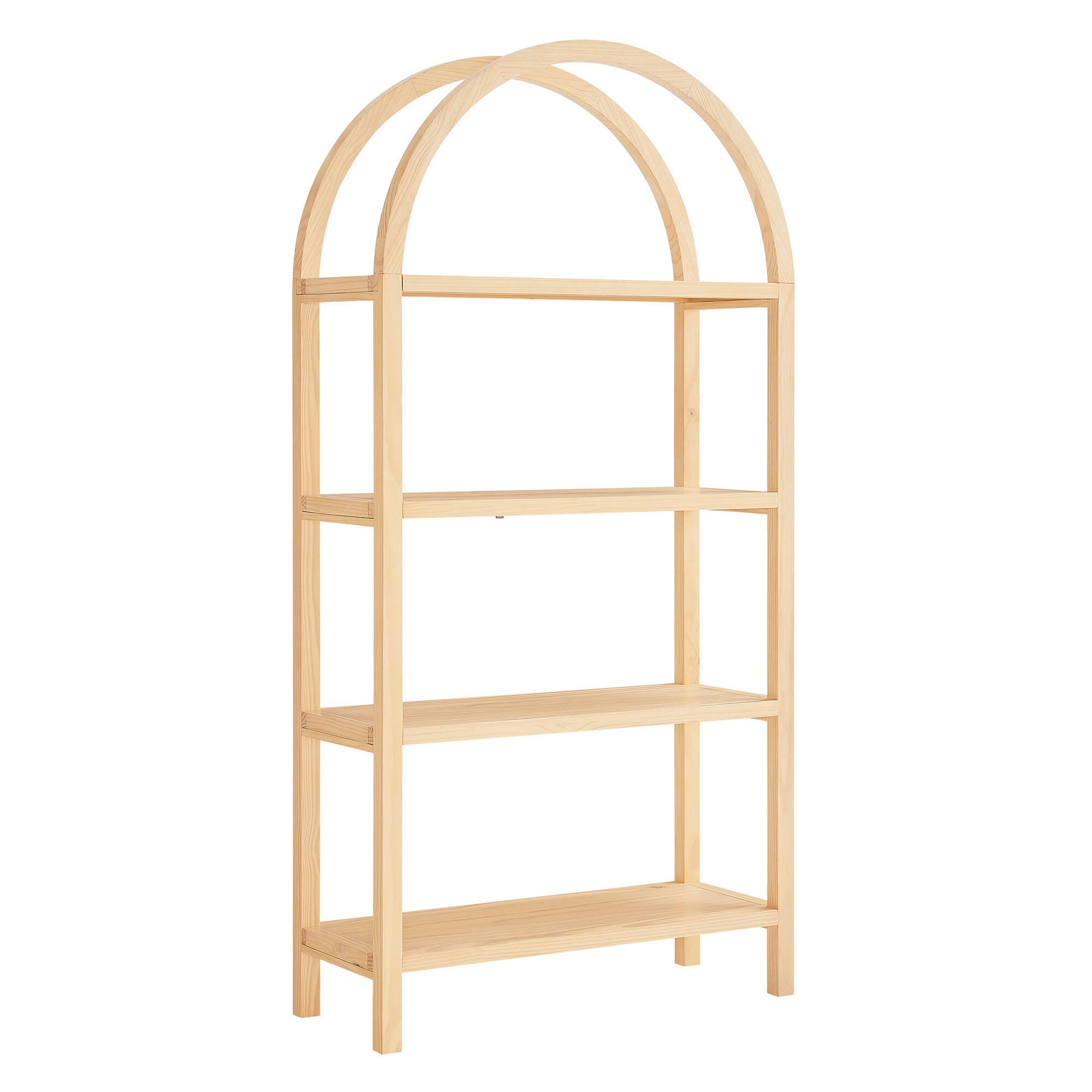 Modway Vexley 72" Arched Bookshelf, Natural, large