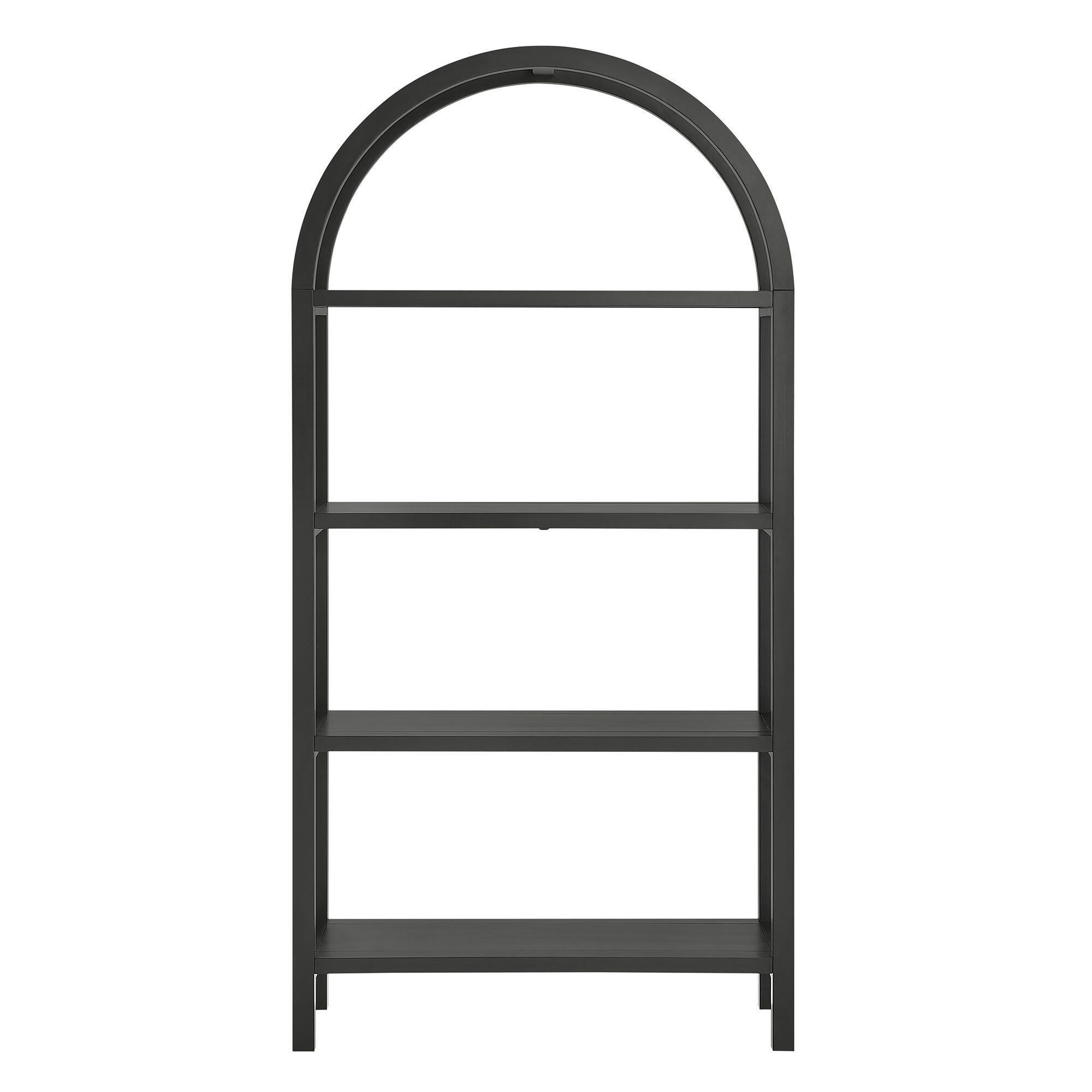 Modway Vexley 72" Arched Bookshelf, Black, large