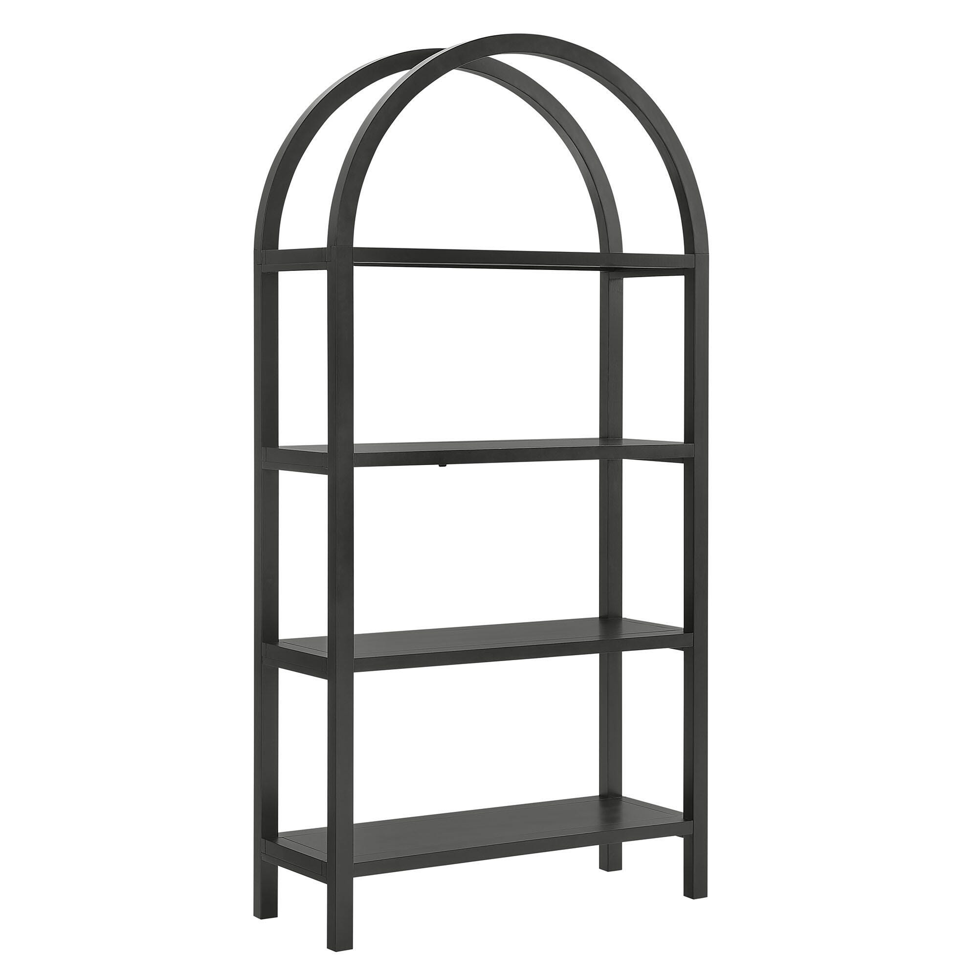 Modway Vexley 72" Arched Bookshelf, Black, large