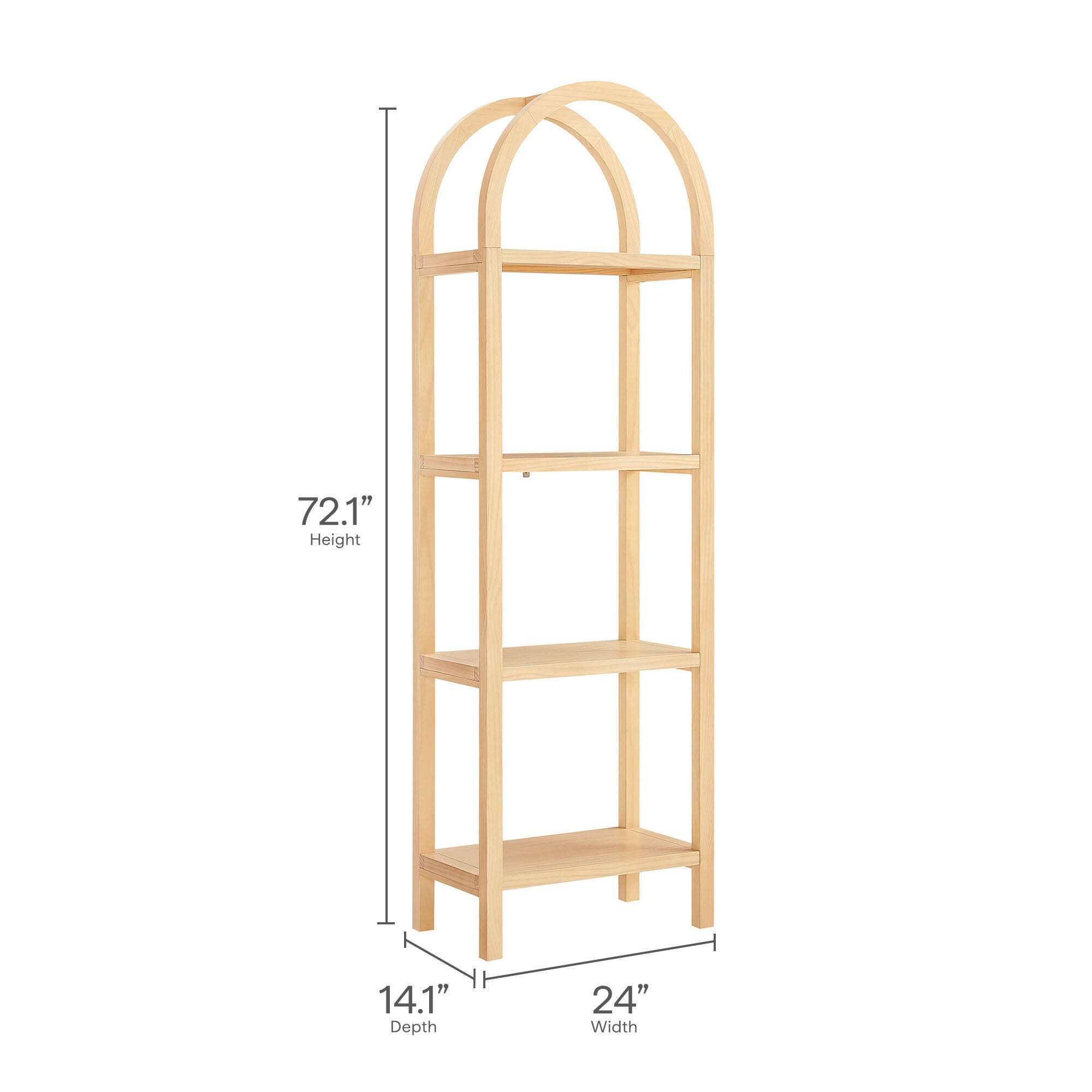 Modway Vexley 72" Bookshelf, Natural, large