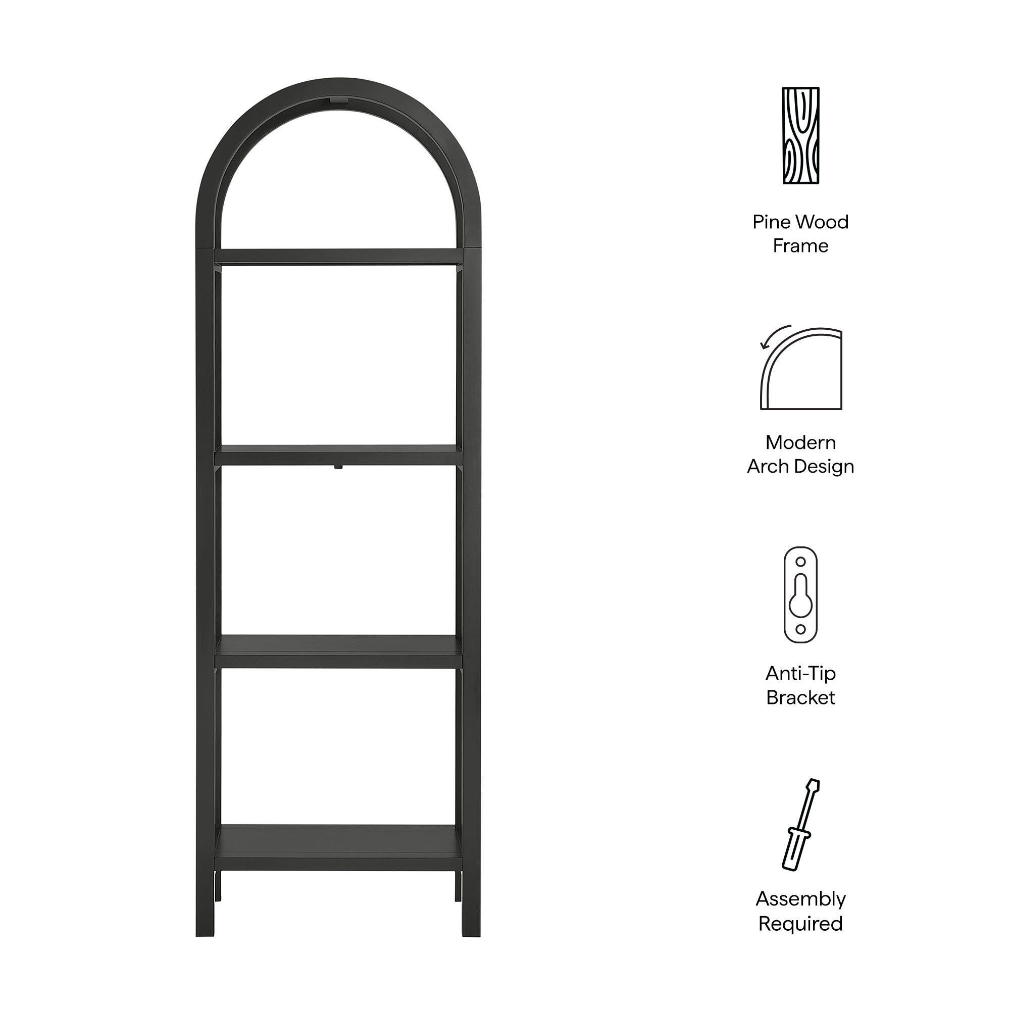 Modway Vexley 72" Bookshelf, Black, large