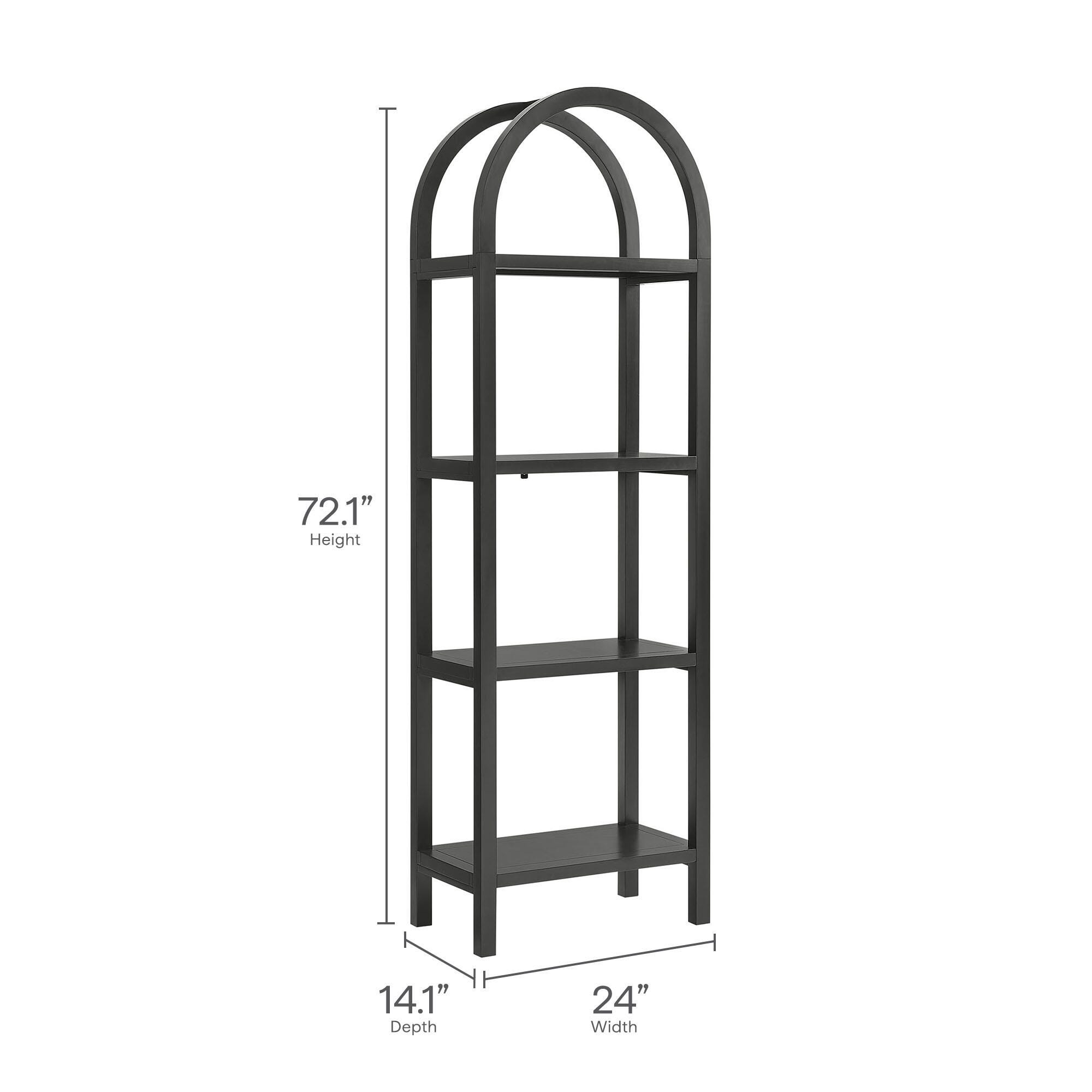 Modway Vexley 72" Bookshelf, Black, large