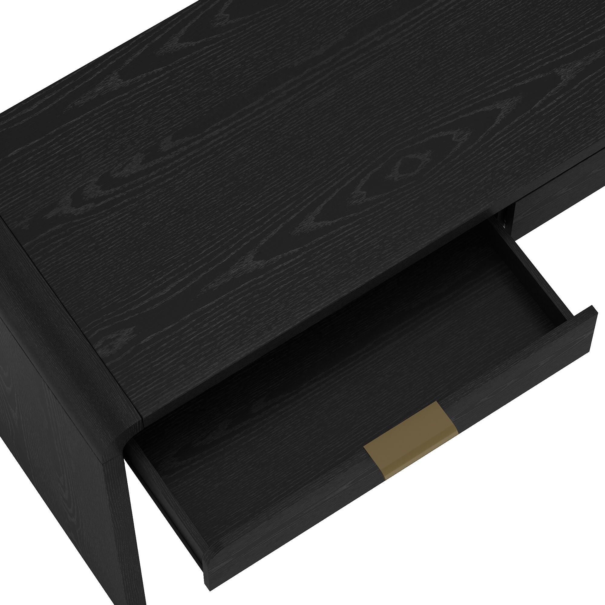Manhattan Comfort Grace 54" Home Office Desk, Black/Gold, large