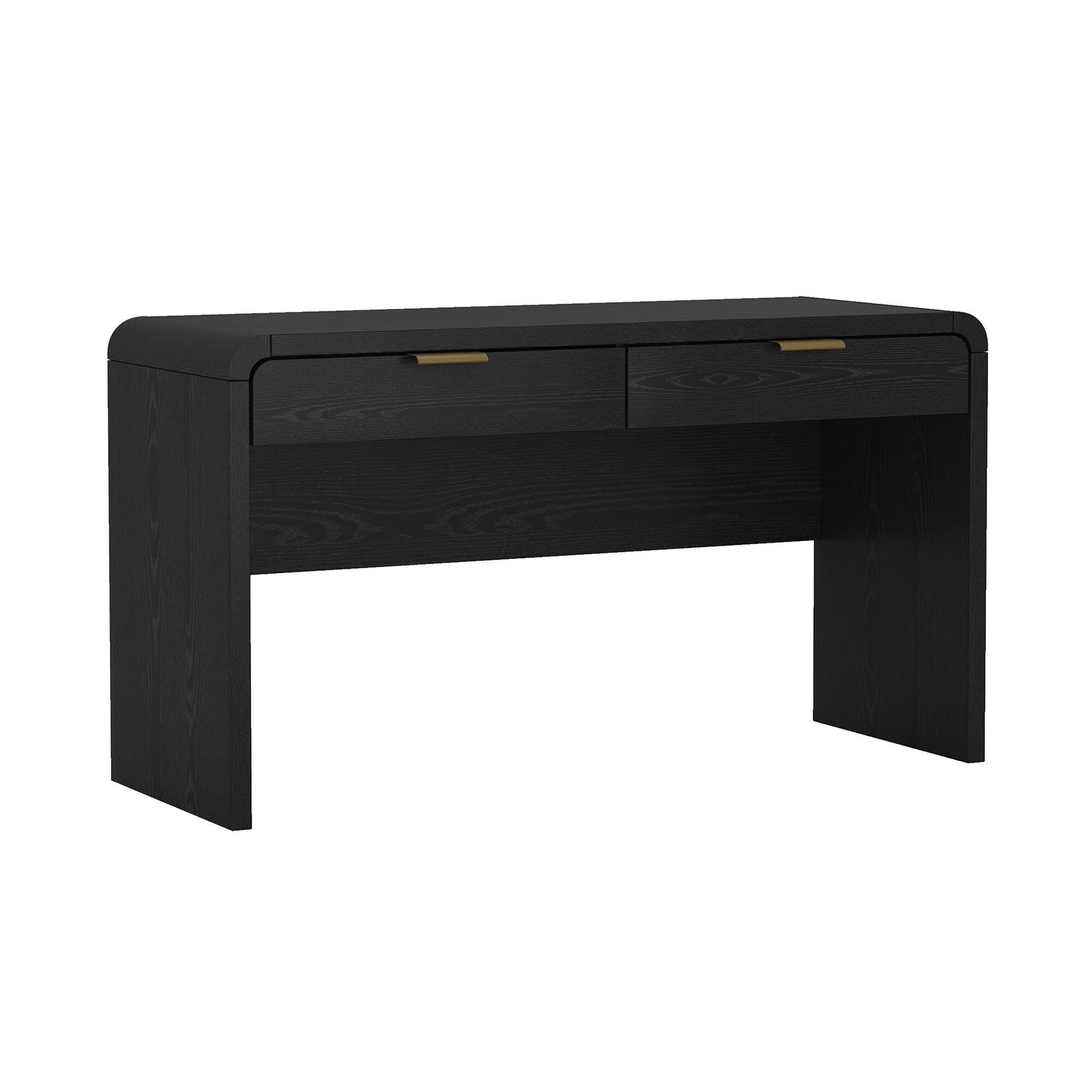 Manhattan Comfort Grace 54" Home Office Desk, Black/Gold, large
