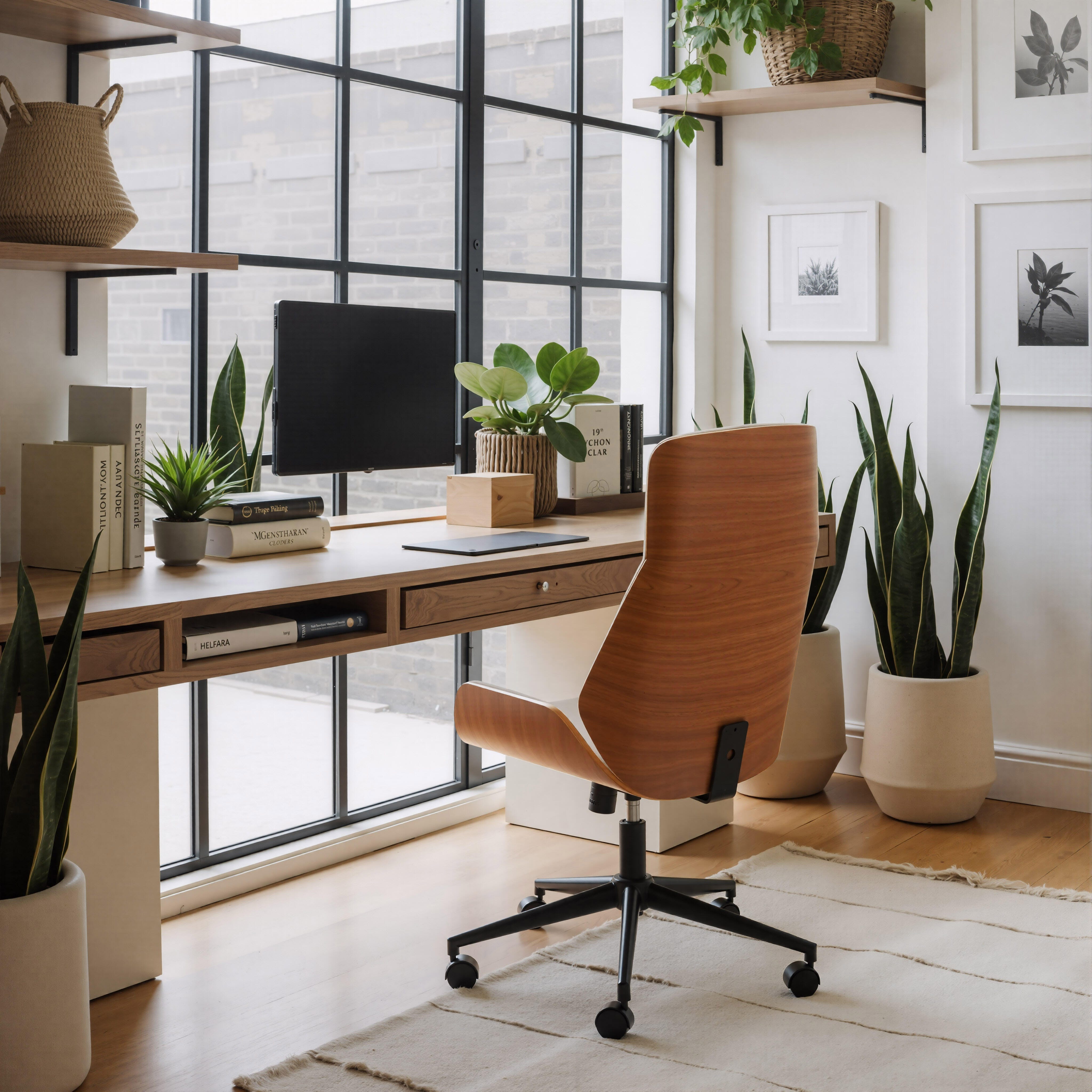 Erika Home ZUO Flex Home Office Desk Chair, White, large