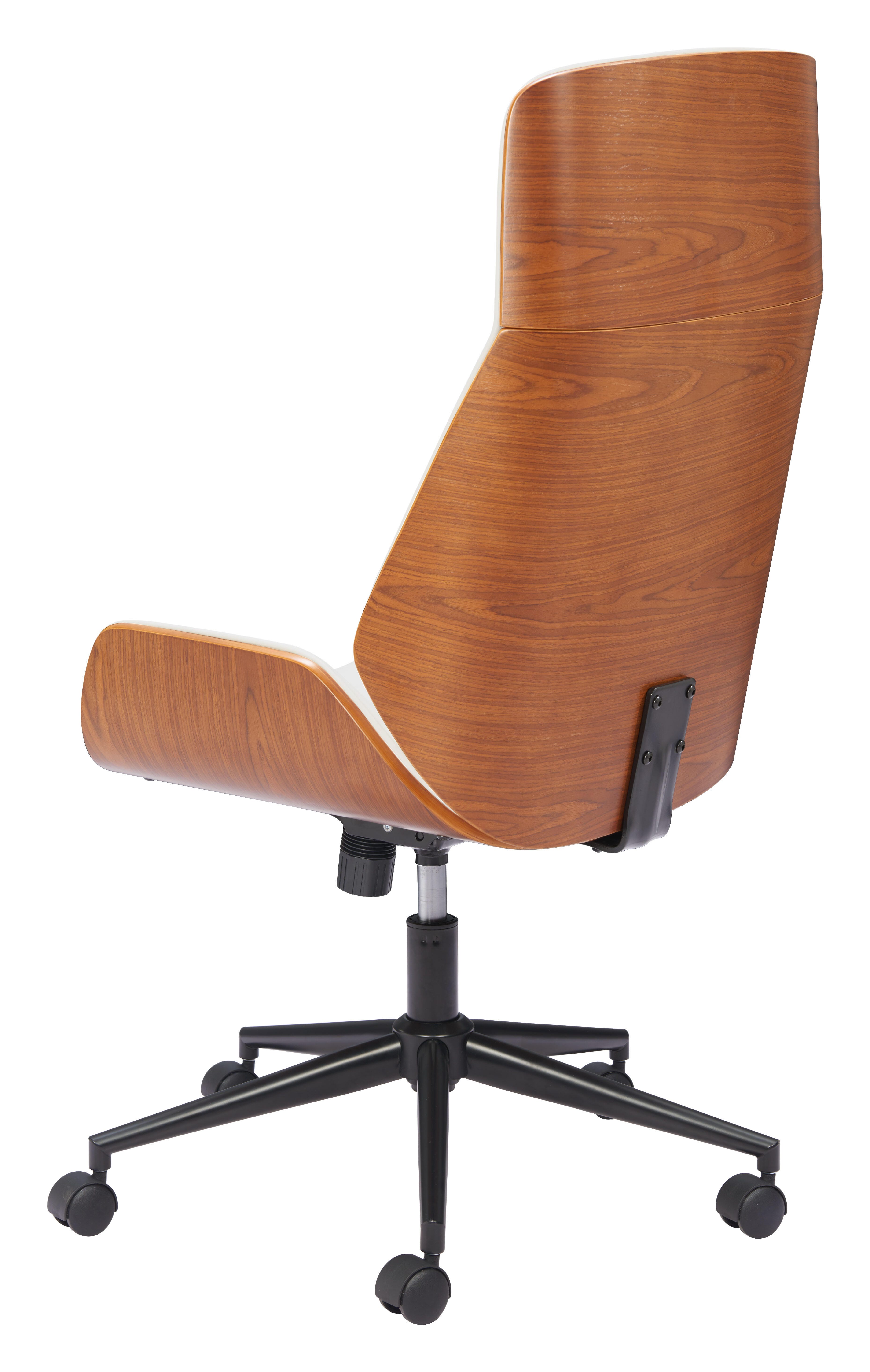 Erika Home ZUO Flex Home Office Desk Chair, White, large