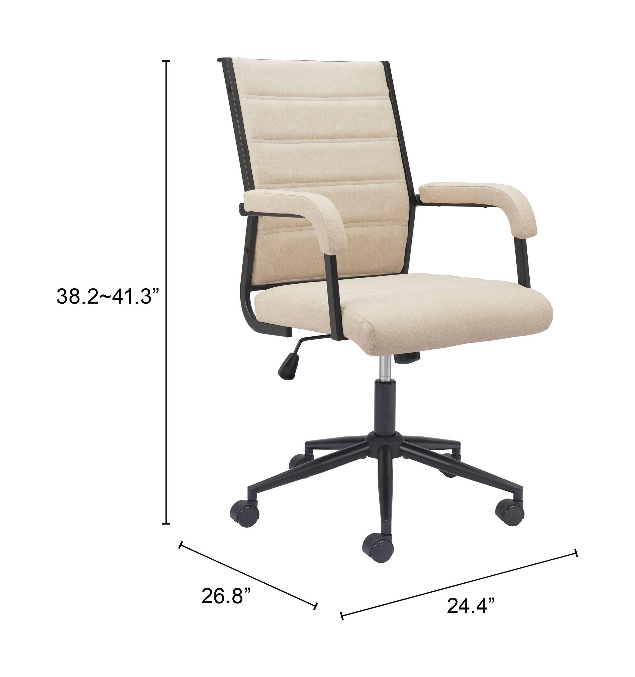 Erika Home ZUO Auction Home Office Desk Chair, Beige, large
