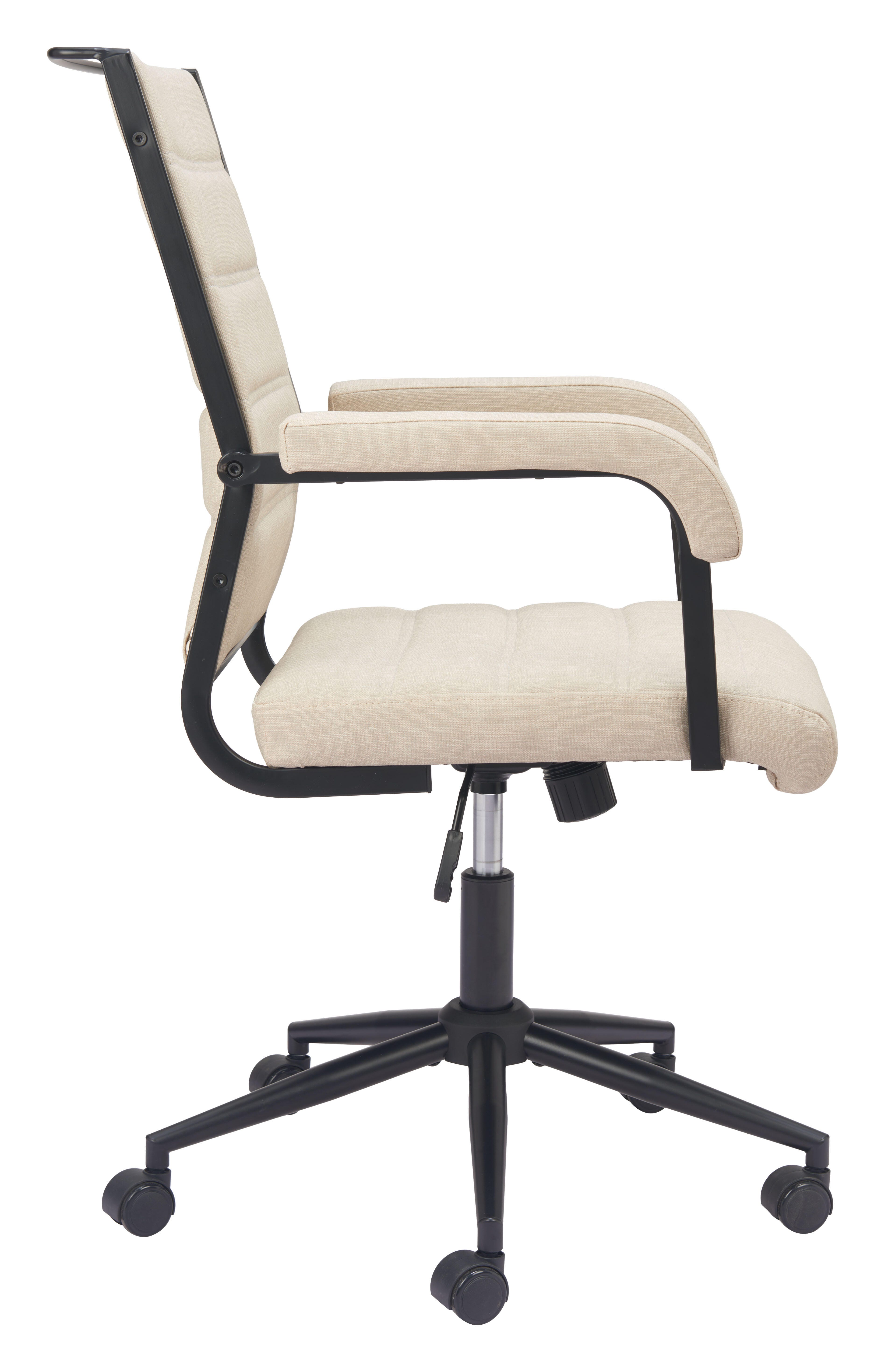 Erika Home ZUO Auction Home Office Desk Chair, Beige, large