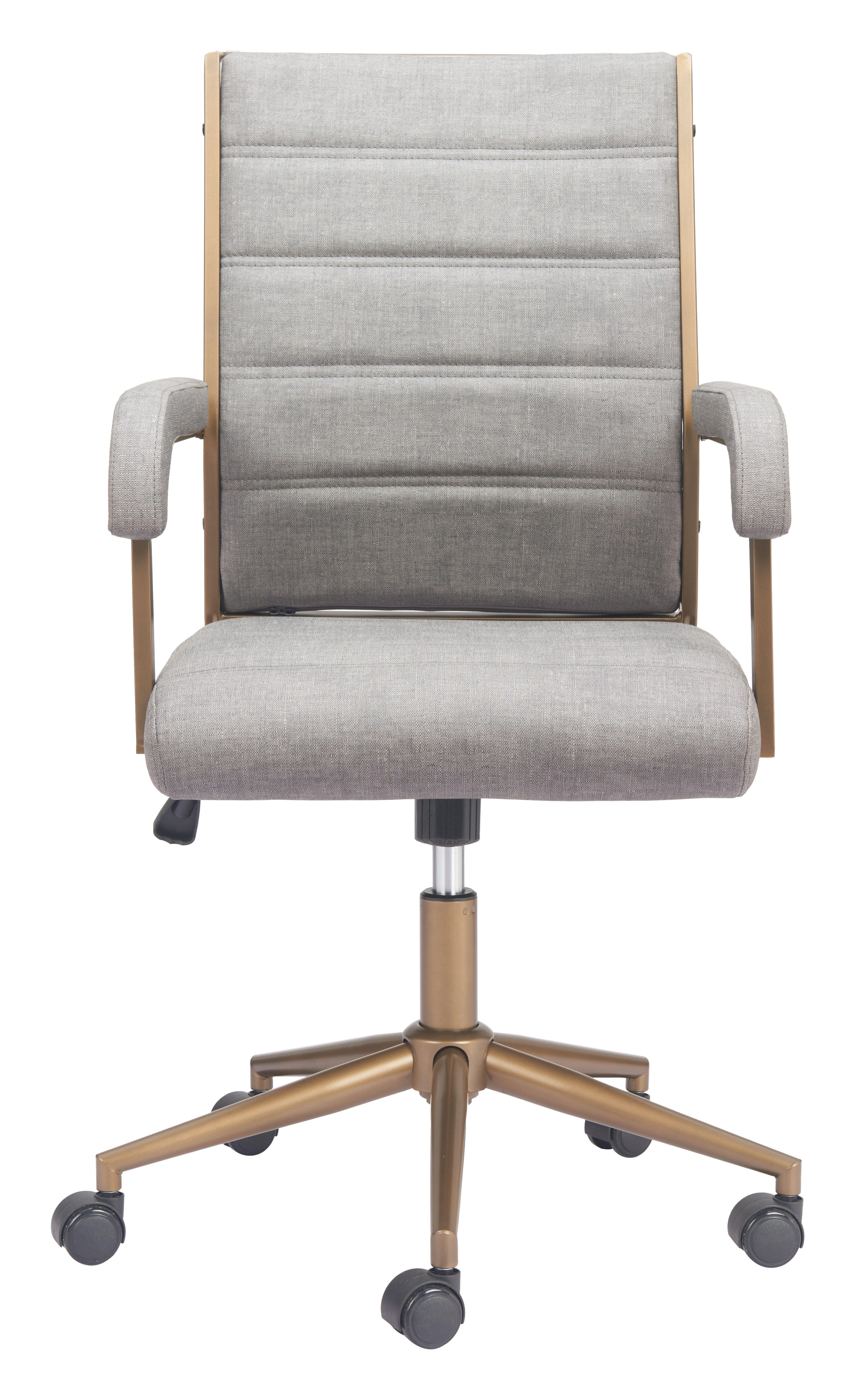 Erika Home ZUO Auction Home Office Desk Chair, Gray, large