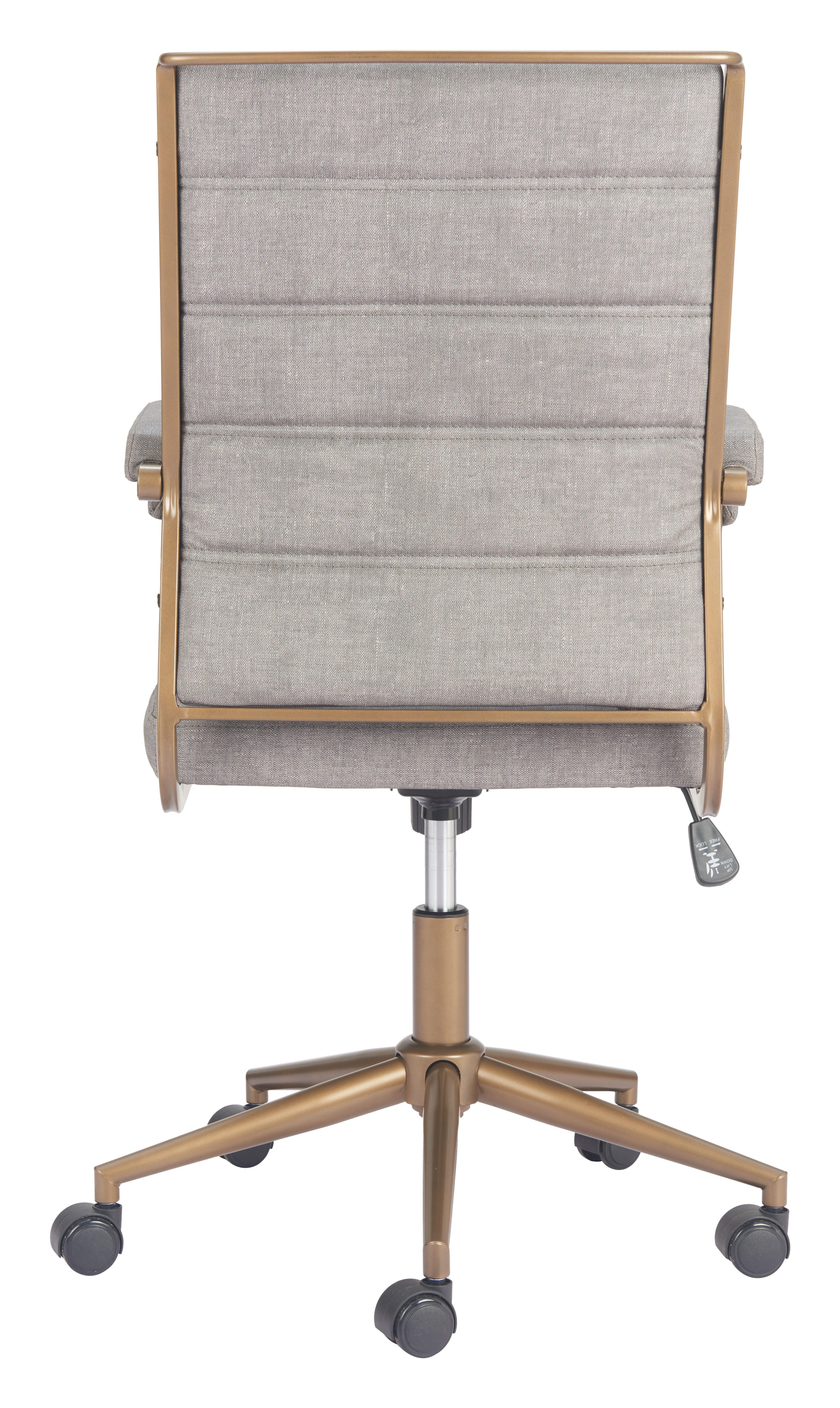 Erika Home ZUO Auction Home Office Desk Chair, Gray, large