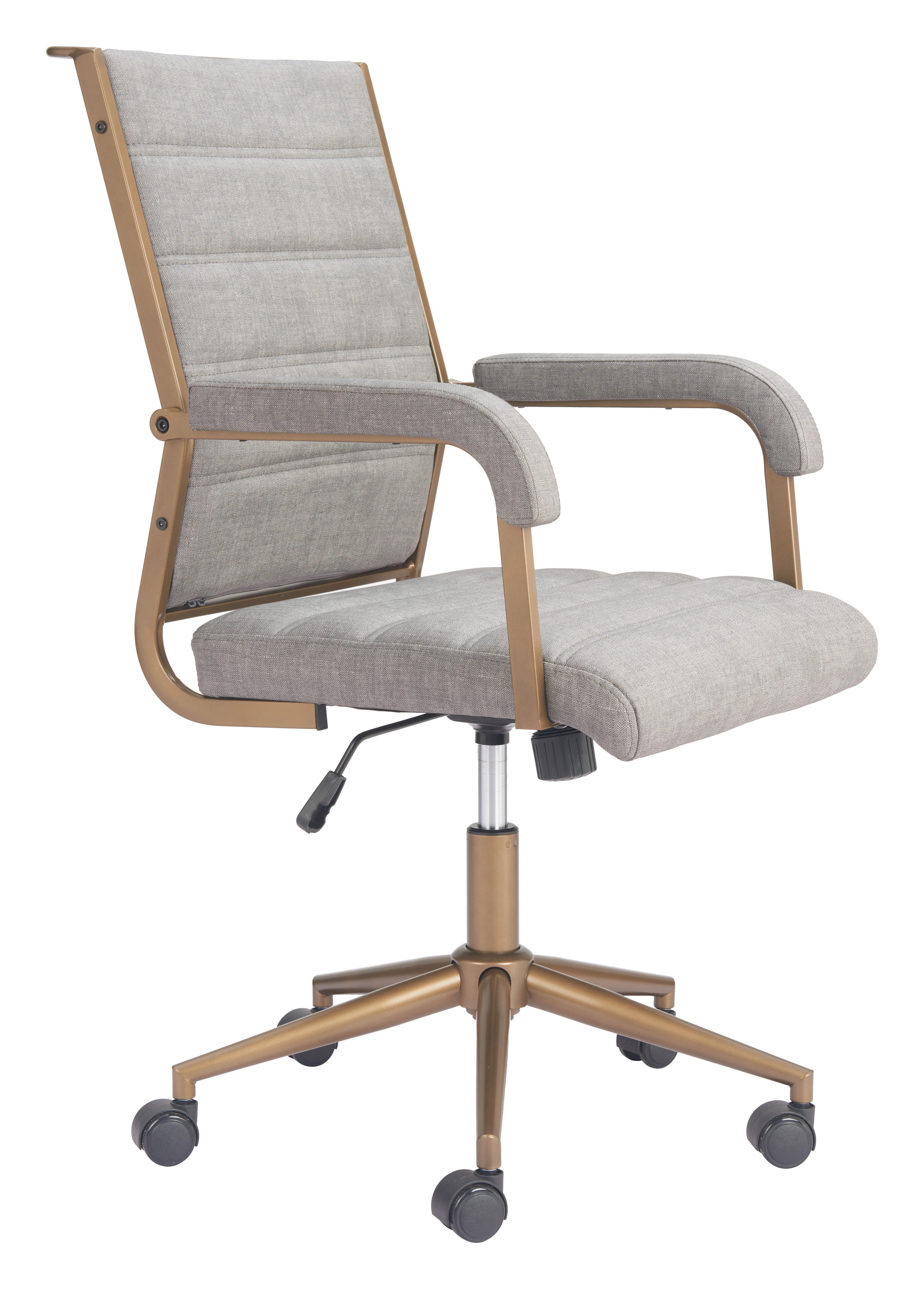 Erika Home ZUO Auction Home Office Desk Chair, Gray, large