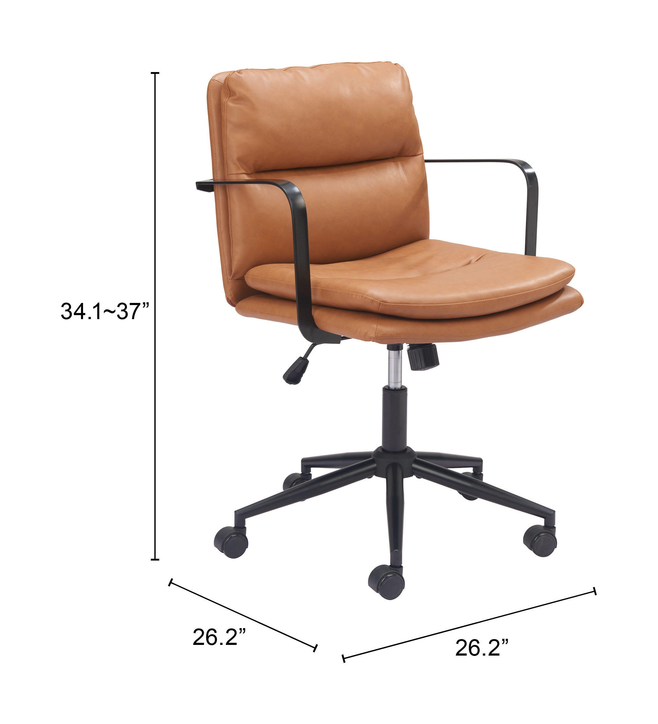 Erika Home ZUO Birao Home Office Desk Chair, Brown, large