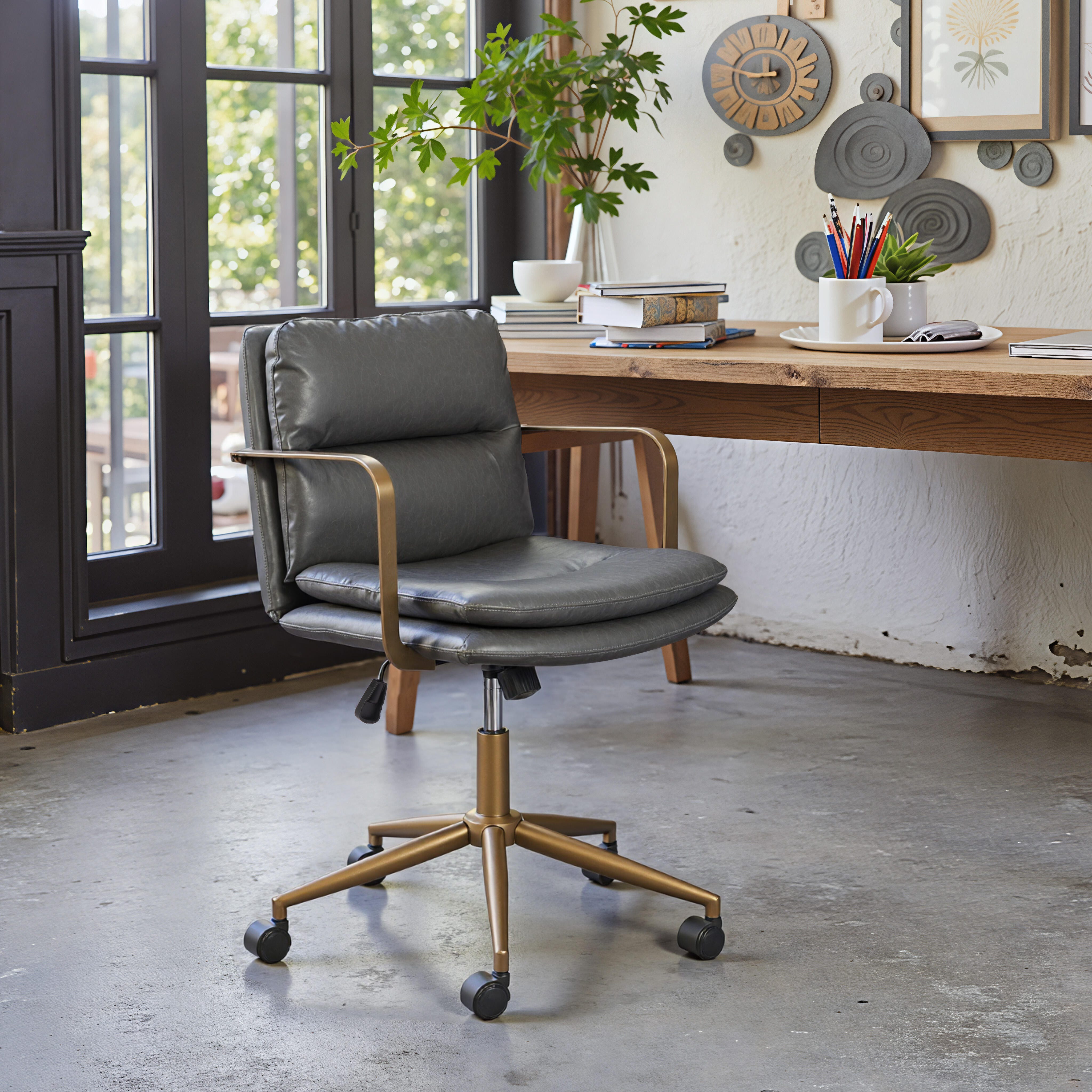 Erika Home ZUO Birao Home Office Desk Chair, Gray, rollover