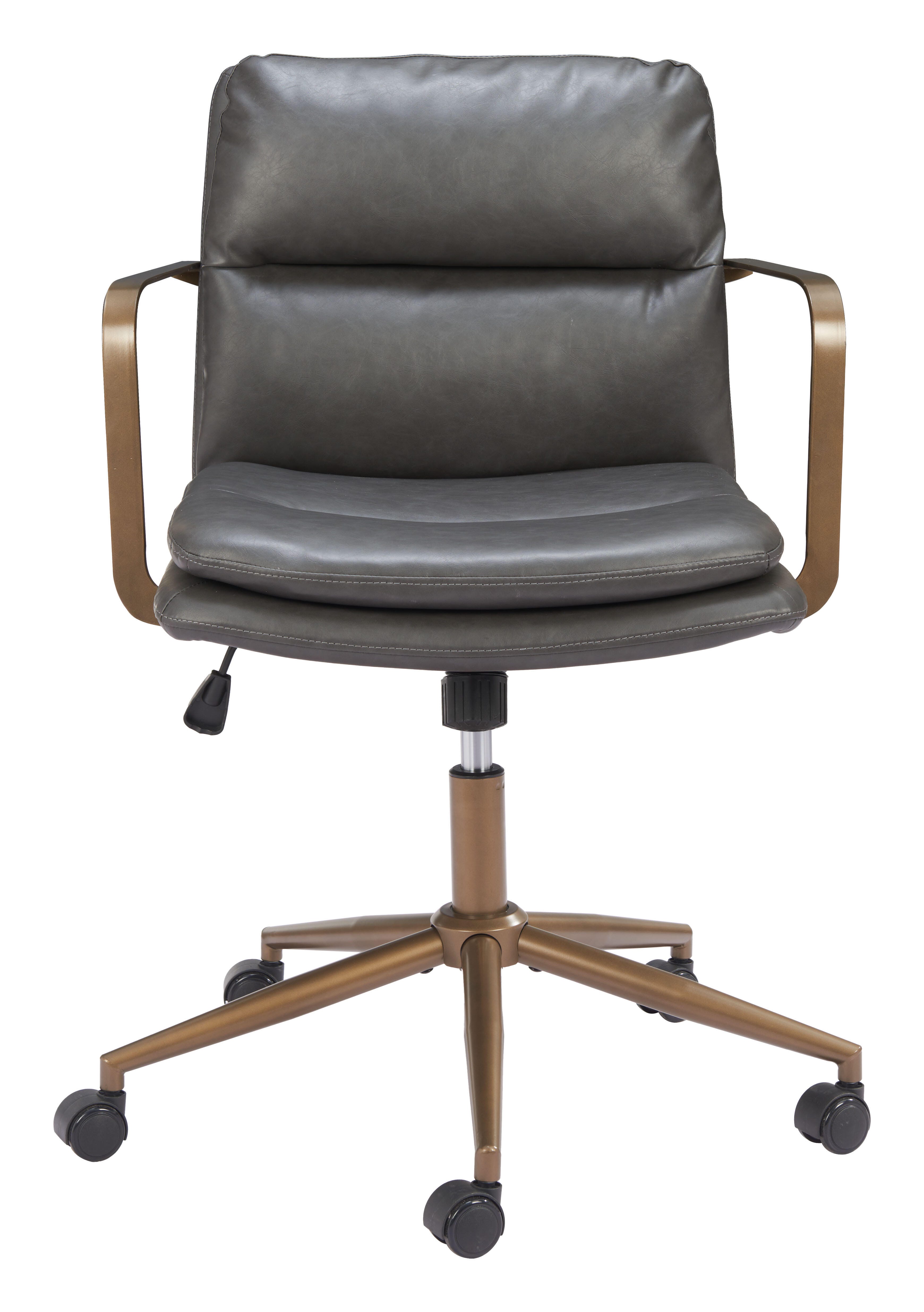 Erika Home ZUO Birao Home Office Desk Chair, Gray, large