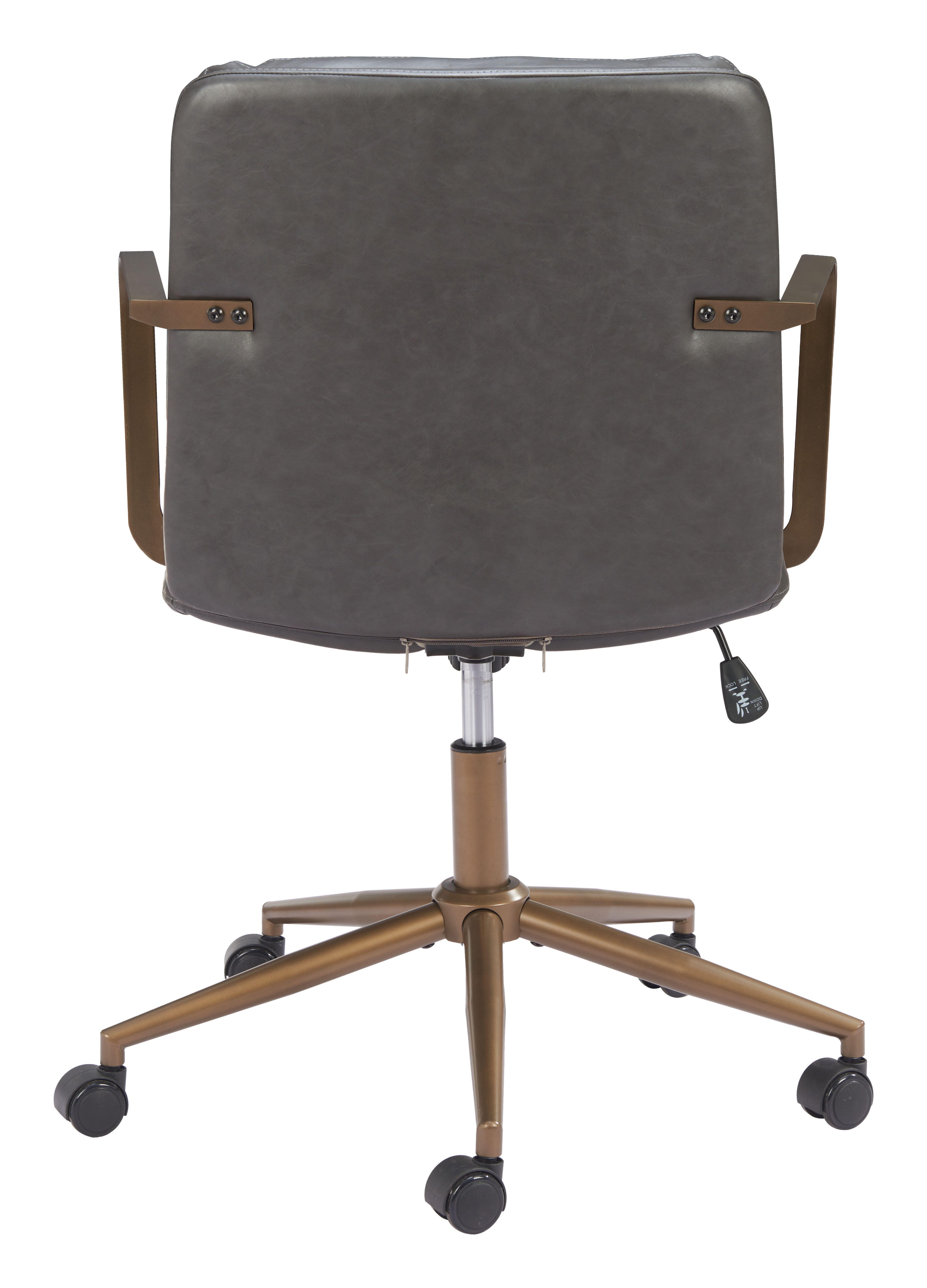 Erika Home ZUO Birao Home Office Desk Chair, Gray, large