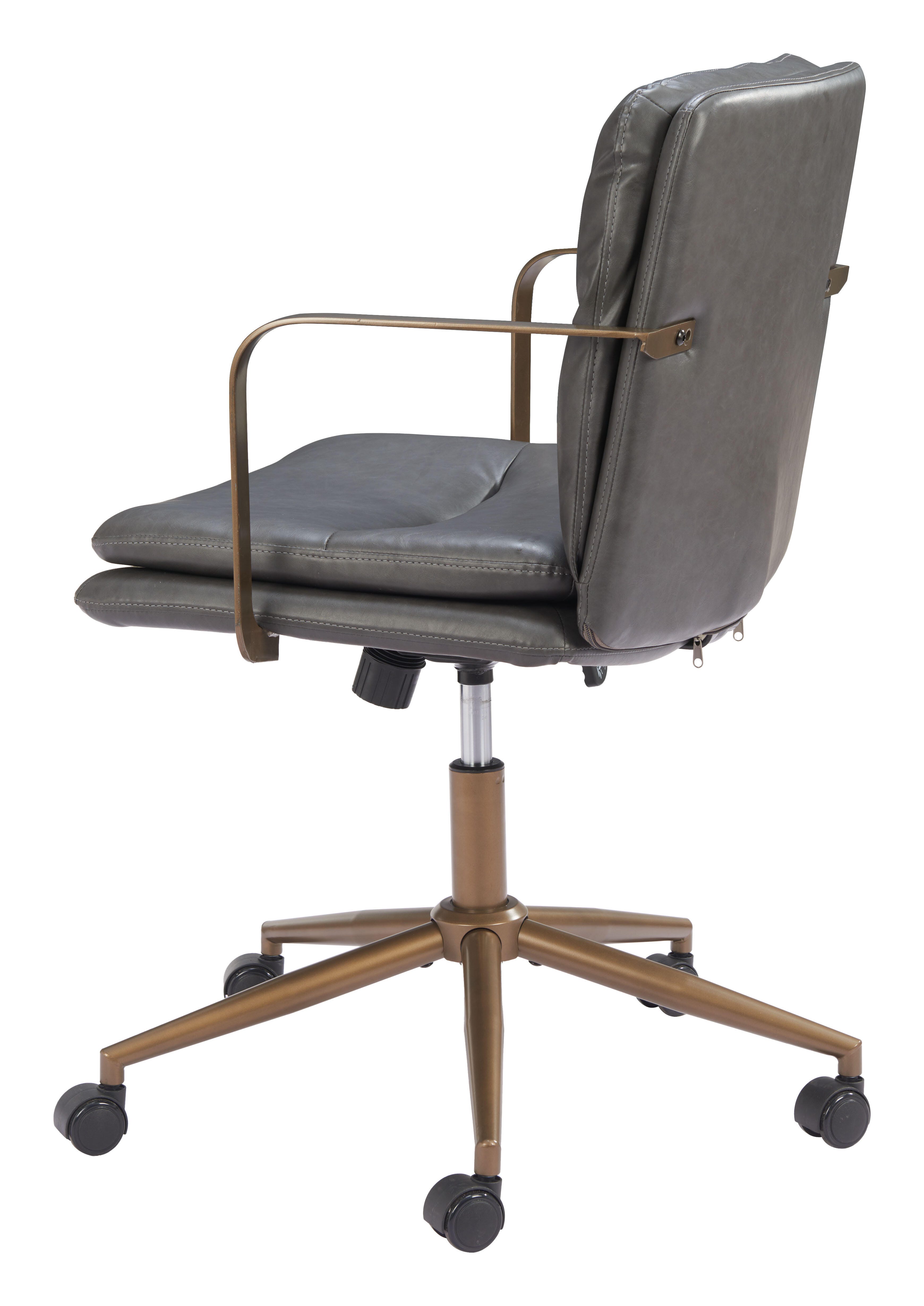 Erika Home ZUO Birao Home Office Desk Chair, Gray, large