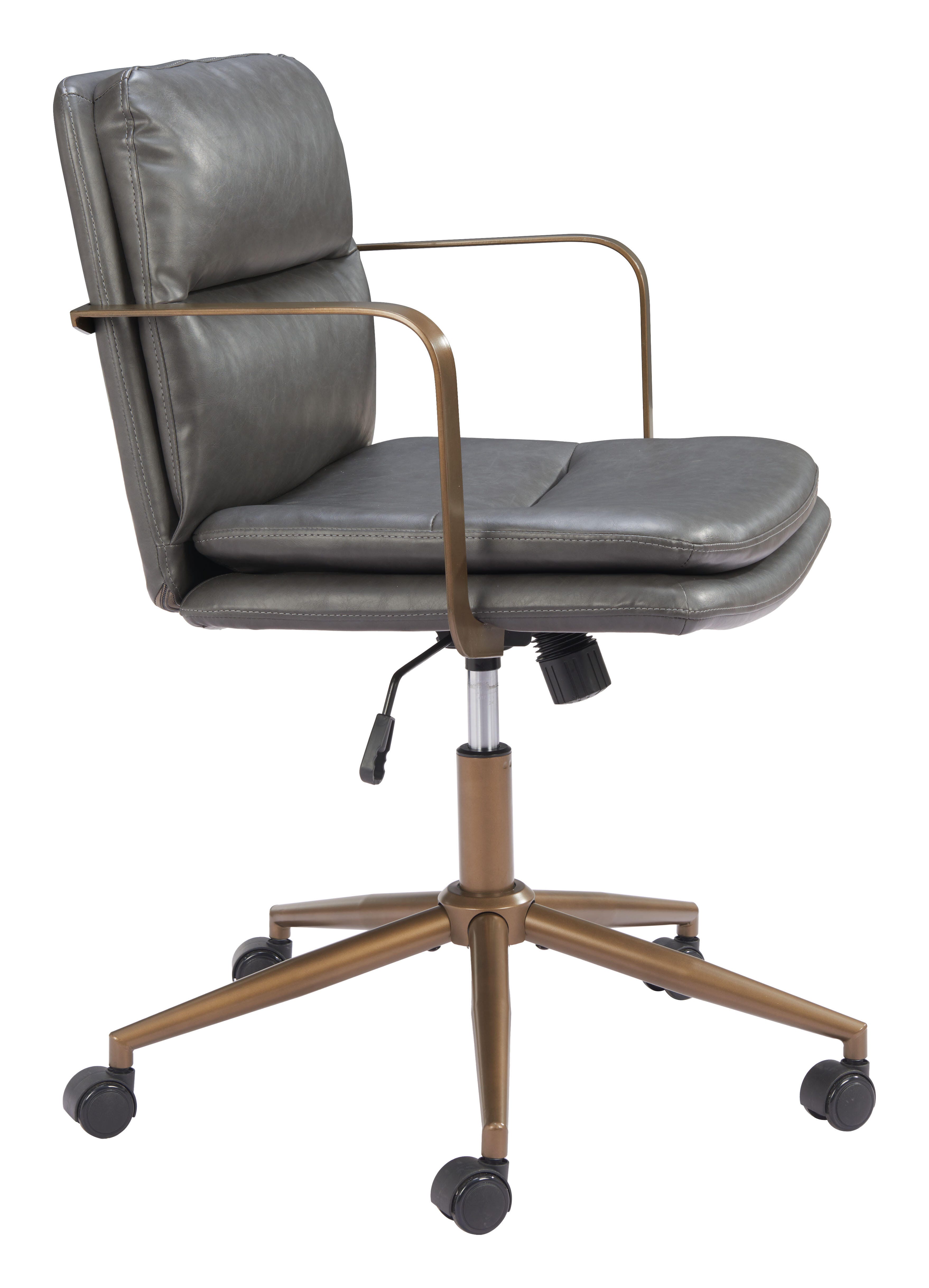 Erika Home ZUO Birao Home Office Desk Chair, Gray, large