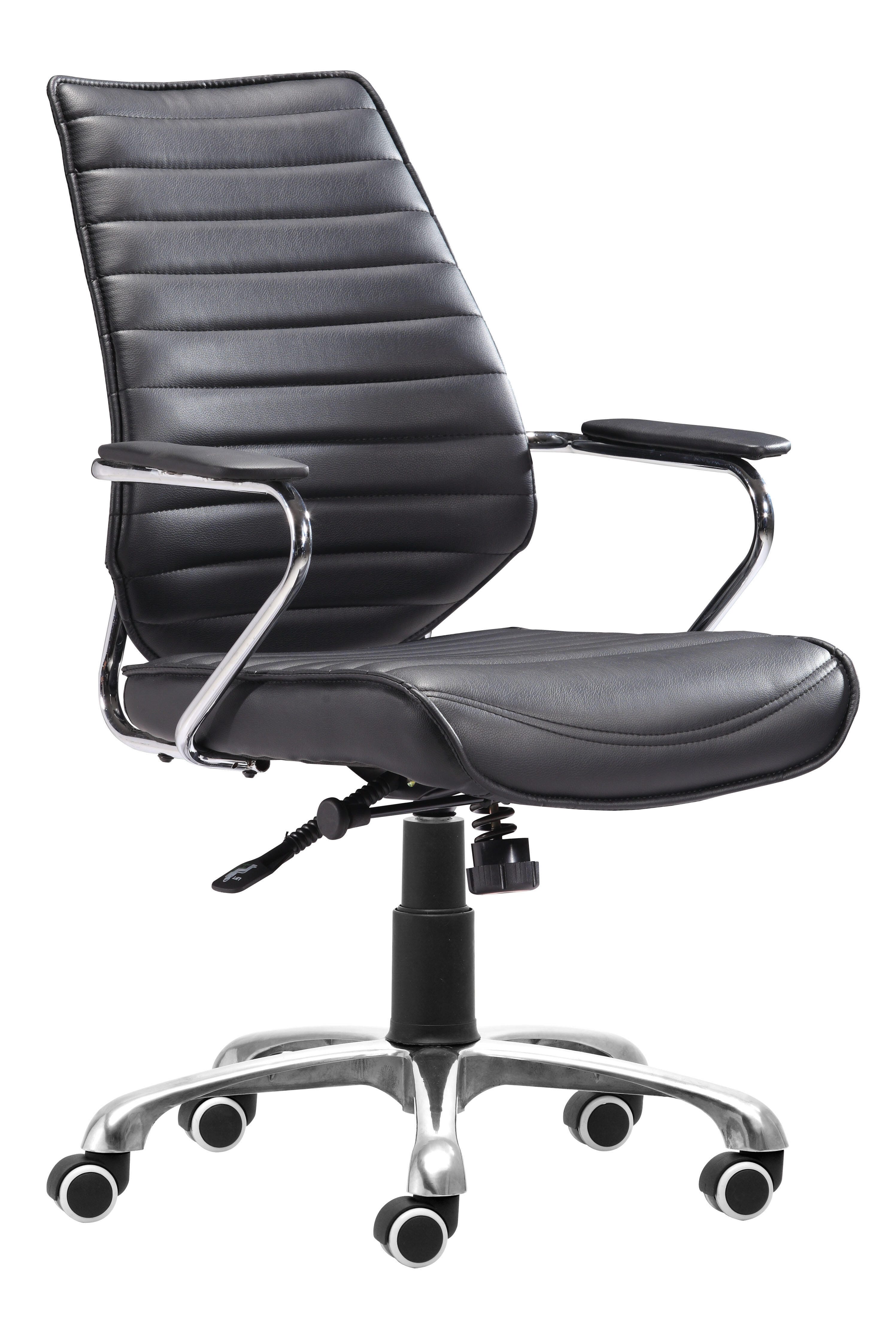 Erika Home ZUO Enterprise Home Office Desk Chair, Black, large