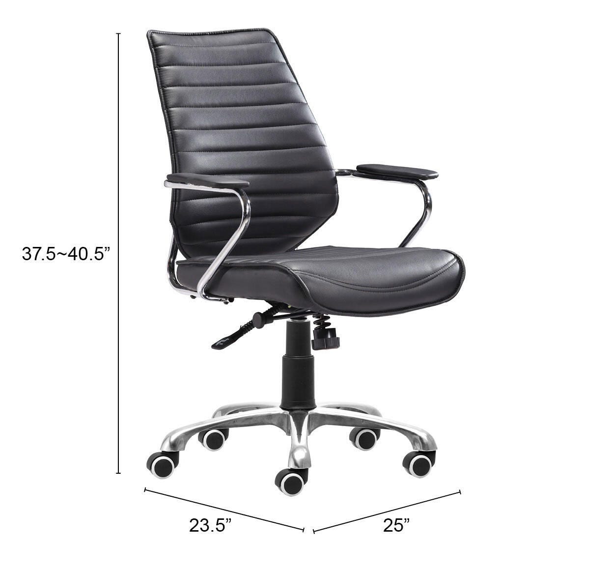 Erika Home ZUO Enterprise Home Office Desk Chair, Black, large