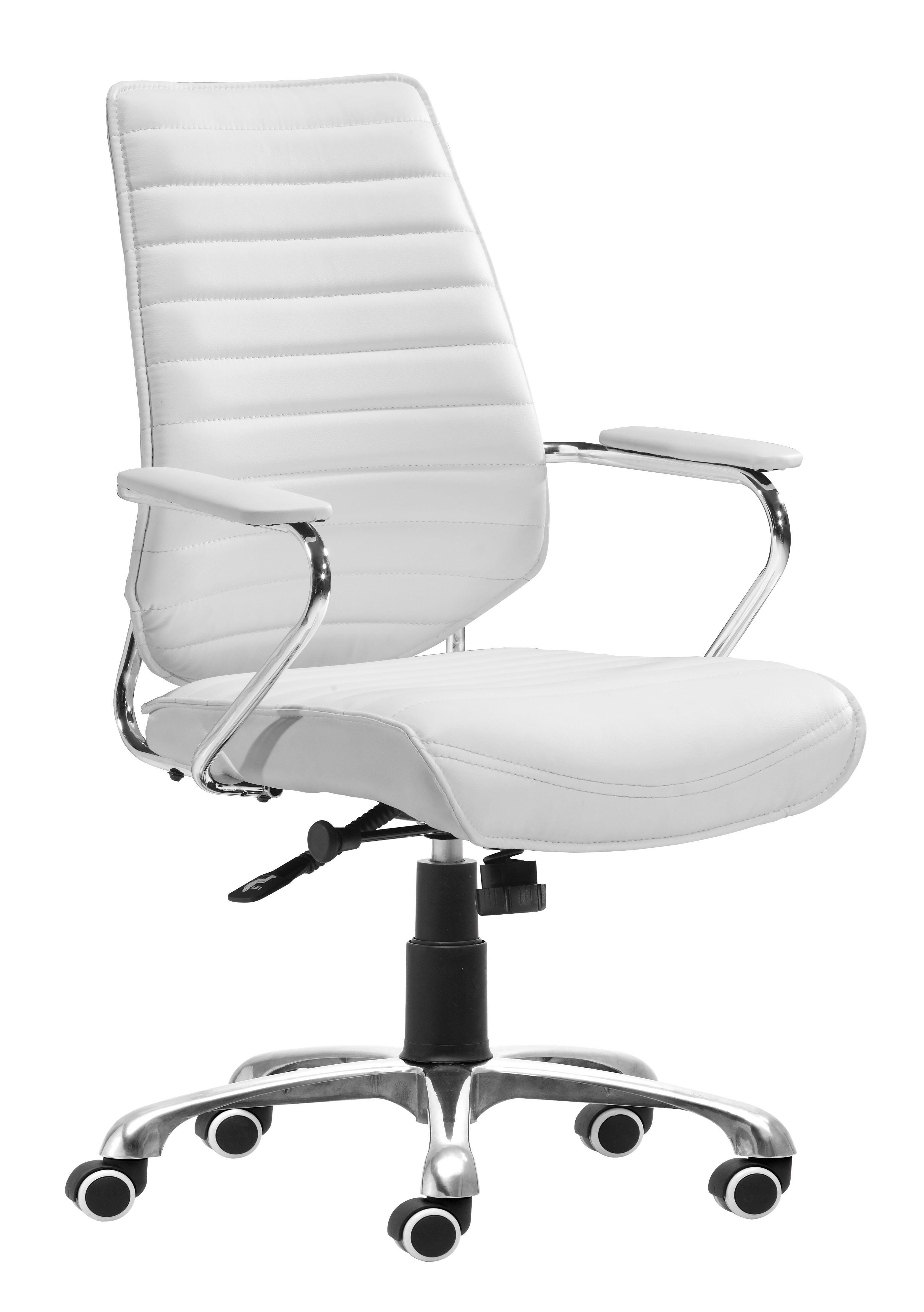 Erika Home ZUO Enterprise Home Office Desk Chair, White, large