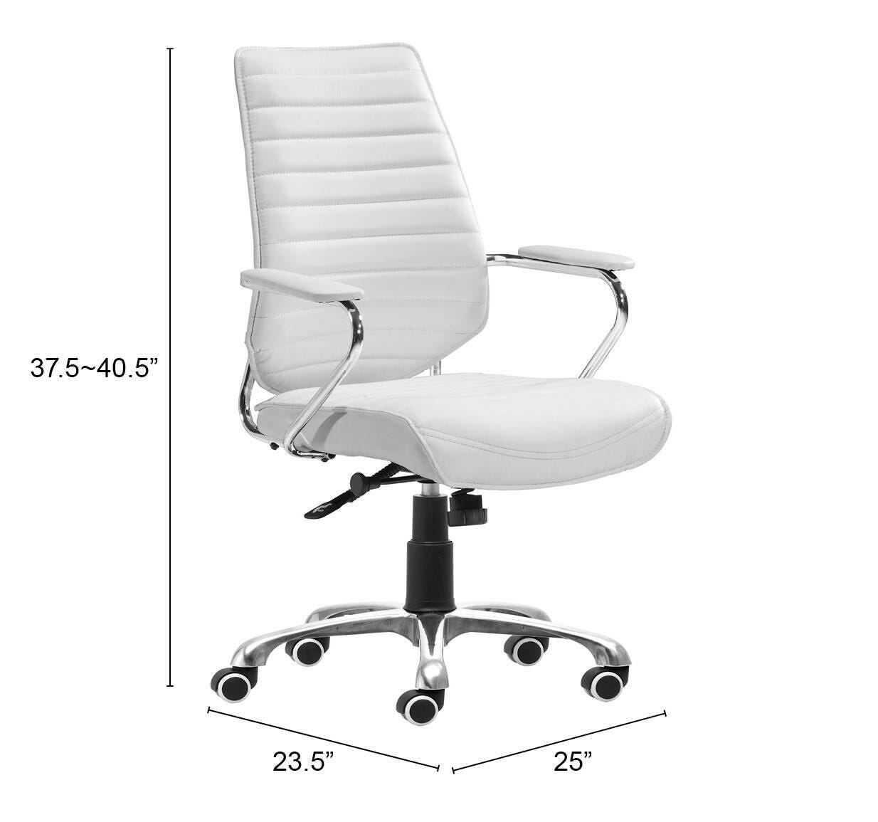 Erika Home ZUO Enterprise Home Office Desk Chair, White, large