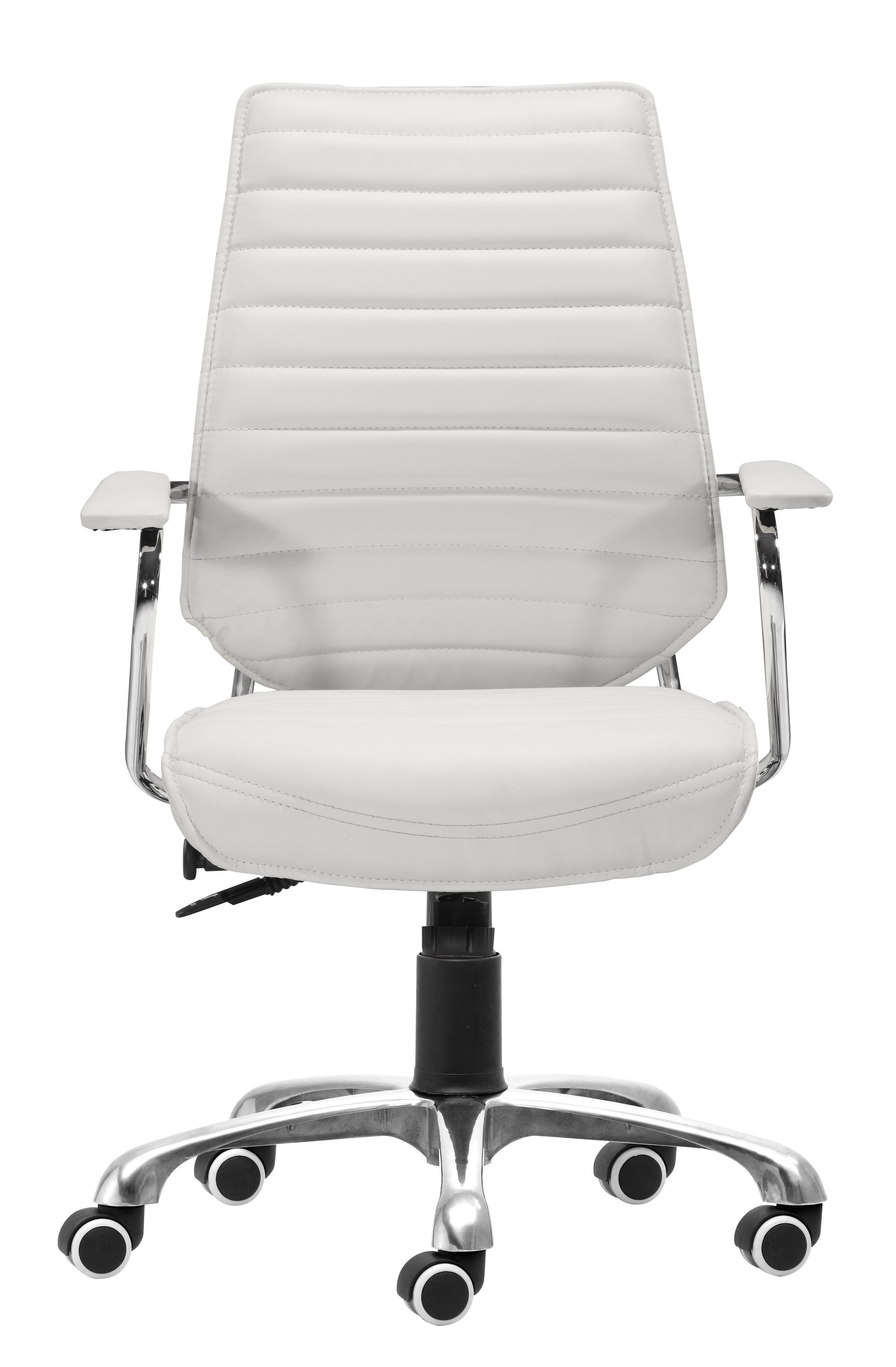 Erika Home ZUO Enterprise Home Office Desk Chair, White, large