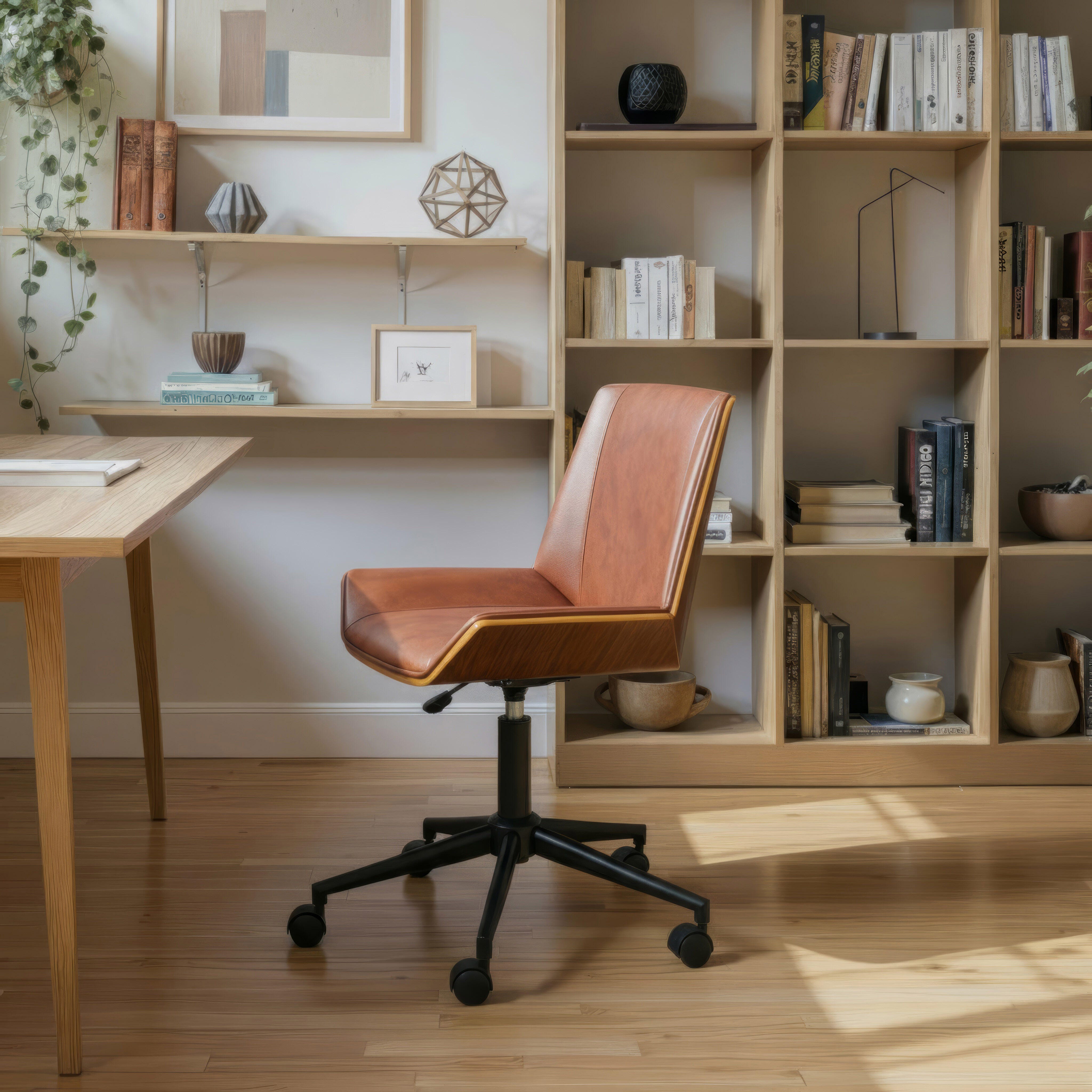 Erika Home ZUO Maker Home Office Desk Chair, Walnut, large
