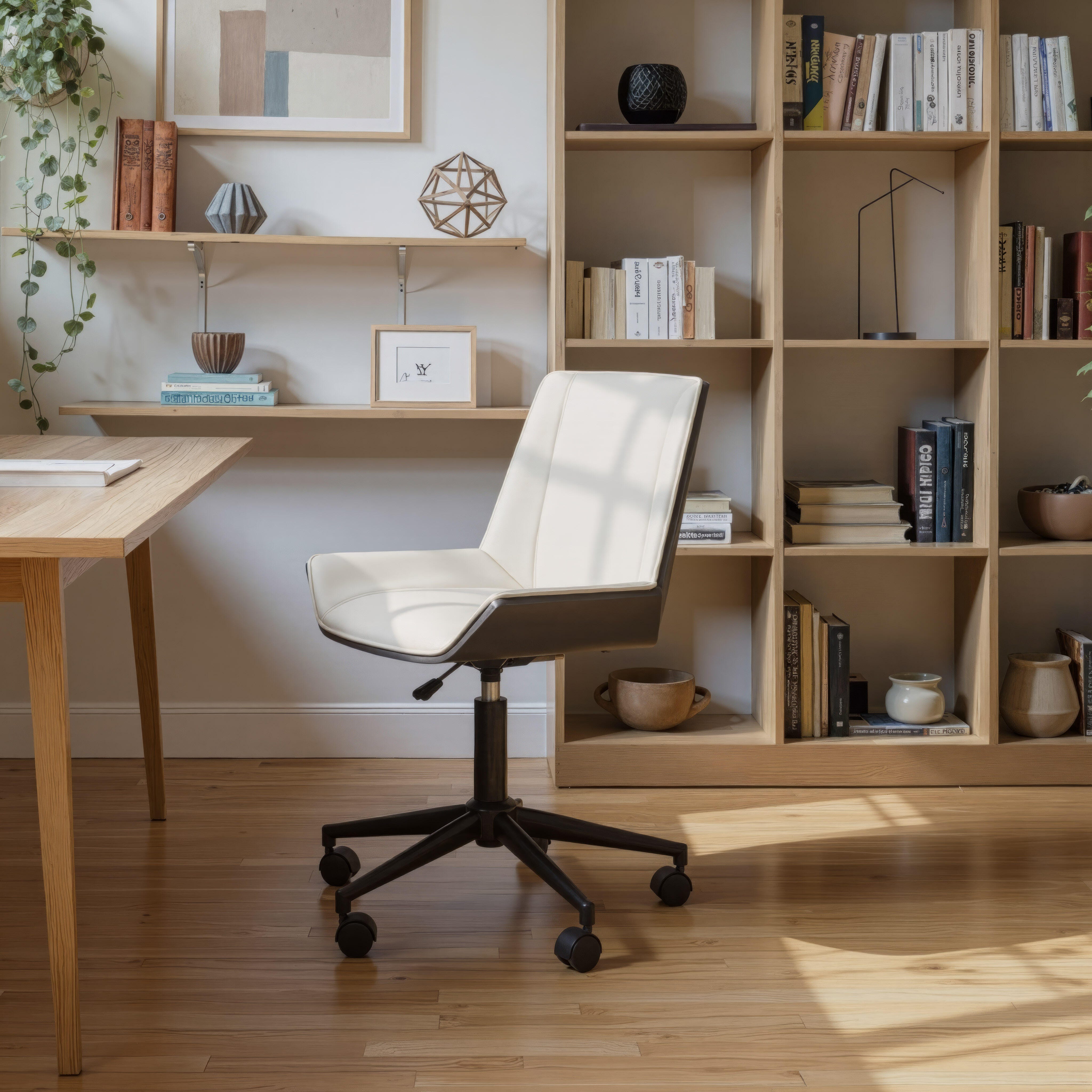 Erika Home ZUO Maker Home Office Desk Chair, White, large