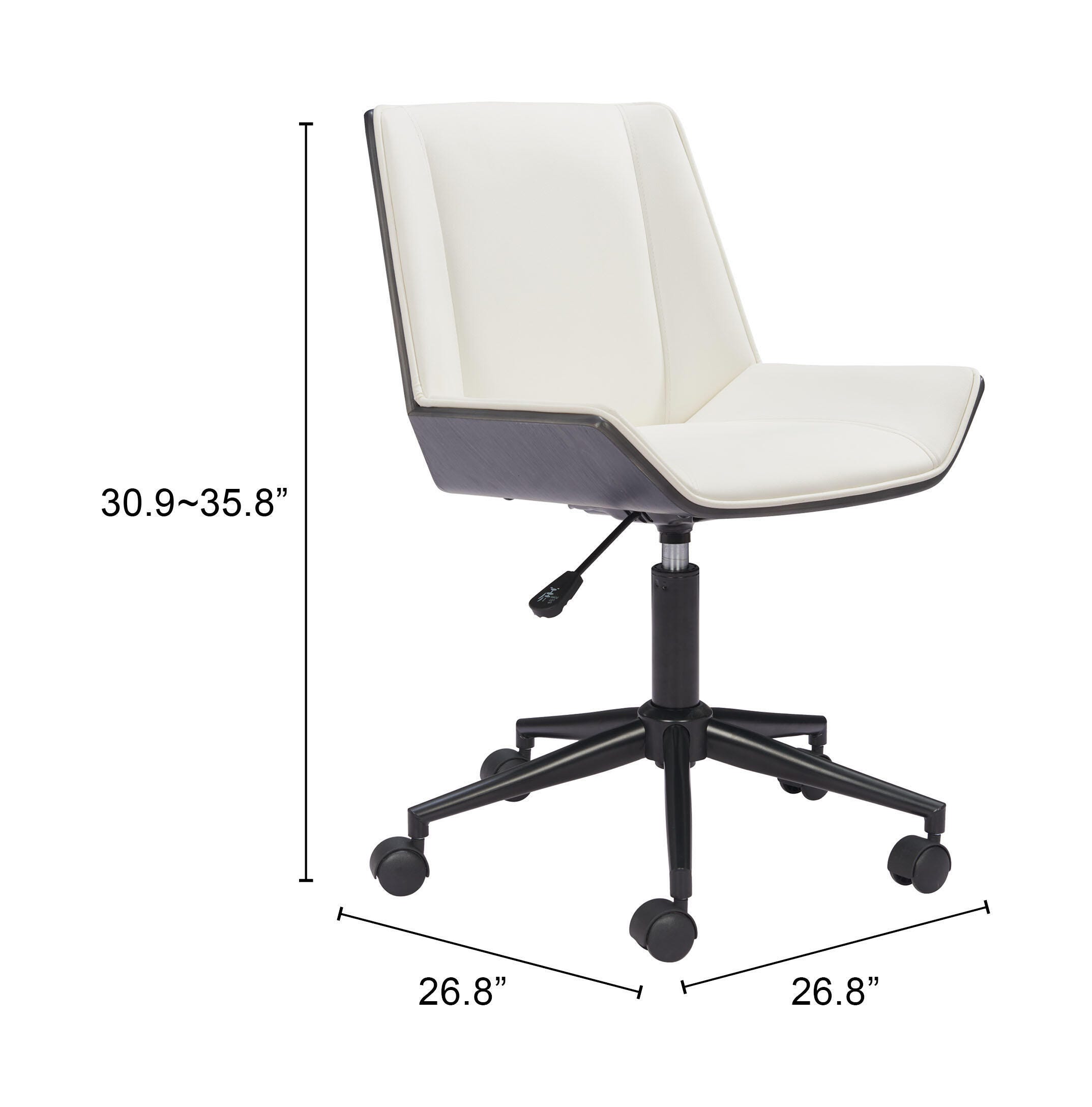 Erika Home ZUO Maker Home Office Desk Chair, White, large
