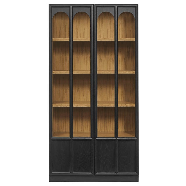 Modway Anwen Storage Cabinet, Black Oak