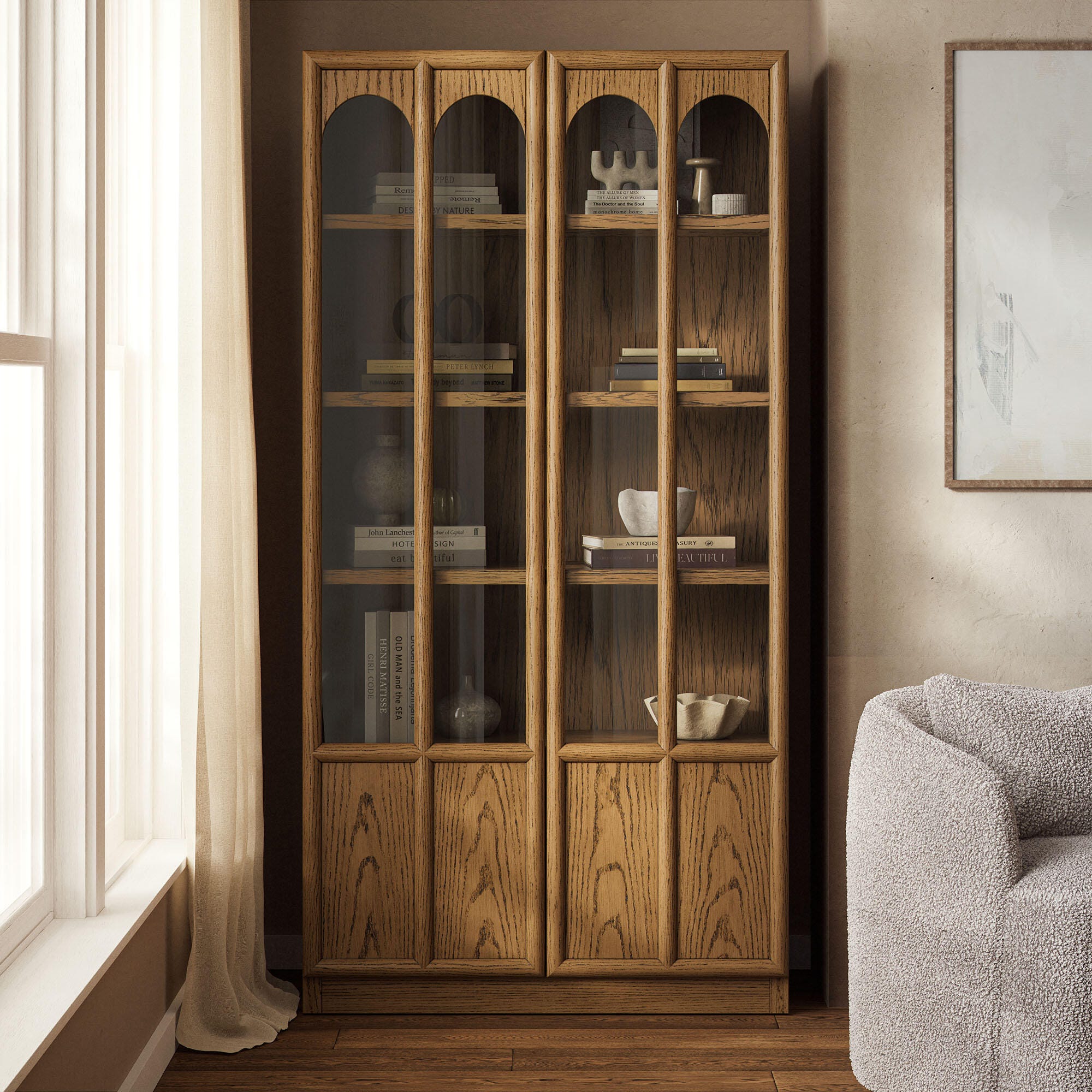 Modway Anwen Storage Cabinet, Oak, rollover