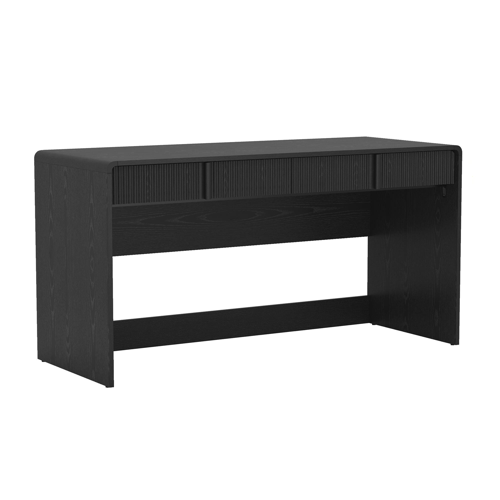 Manhattan Comfort Novara 60" Home Office Desk, Black, large