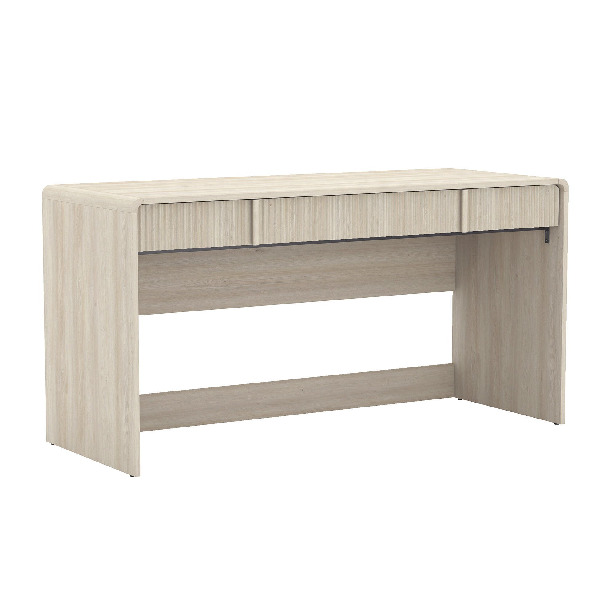 Manhattan Comfort Novara 60" Home Office Desk, Whitewashed Oak, large