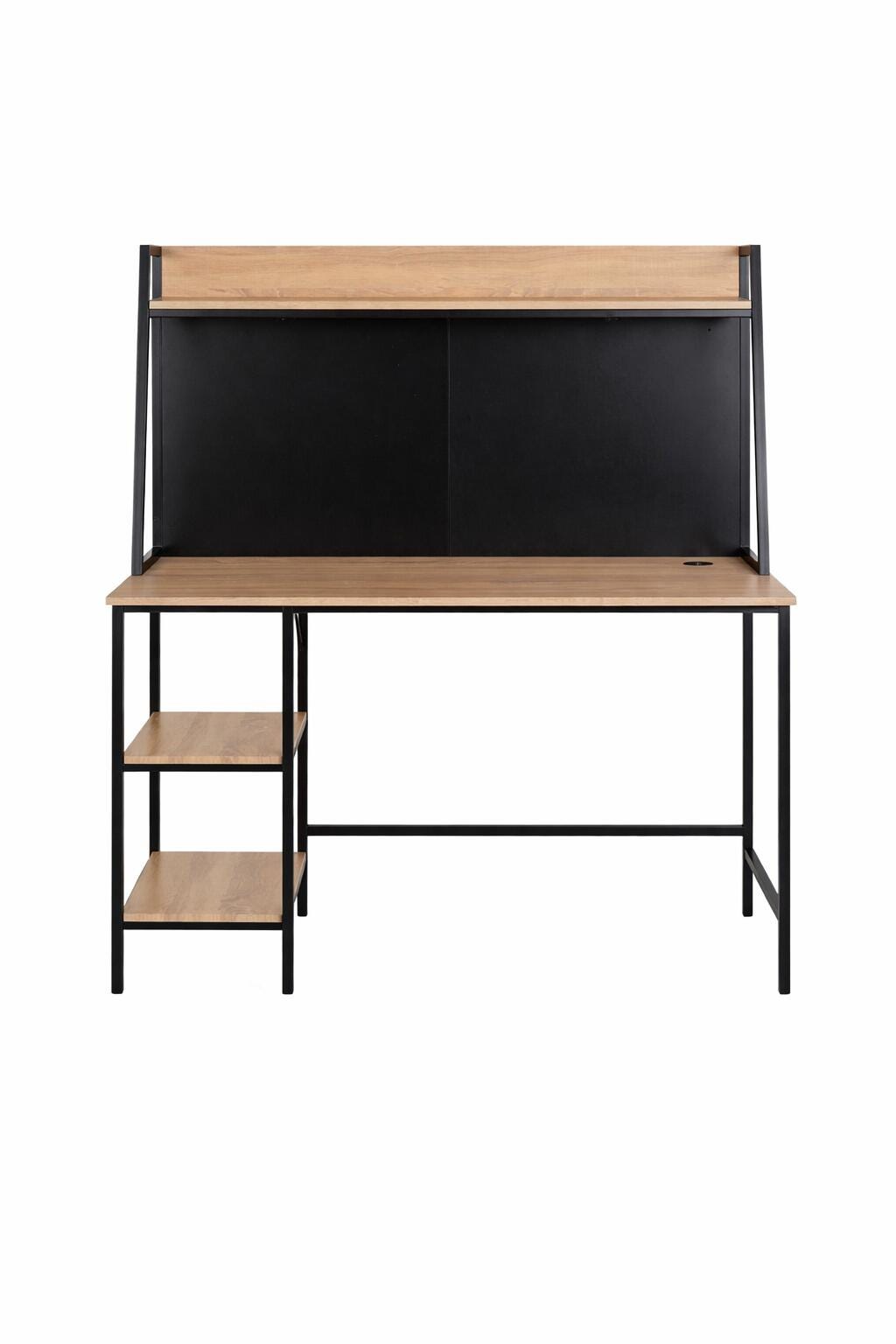 LumiSource Geo 47" Home Office Desk, Natural/Black, large