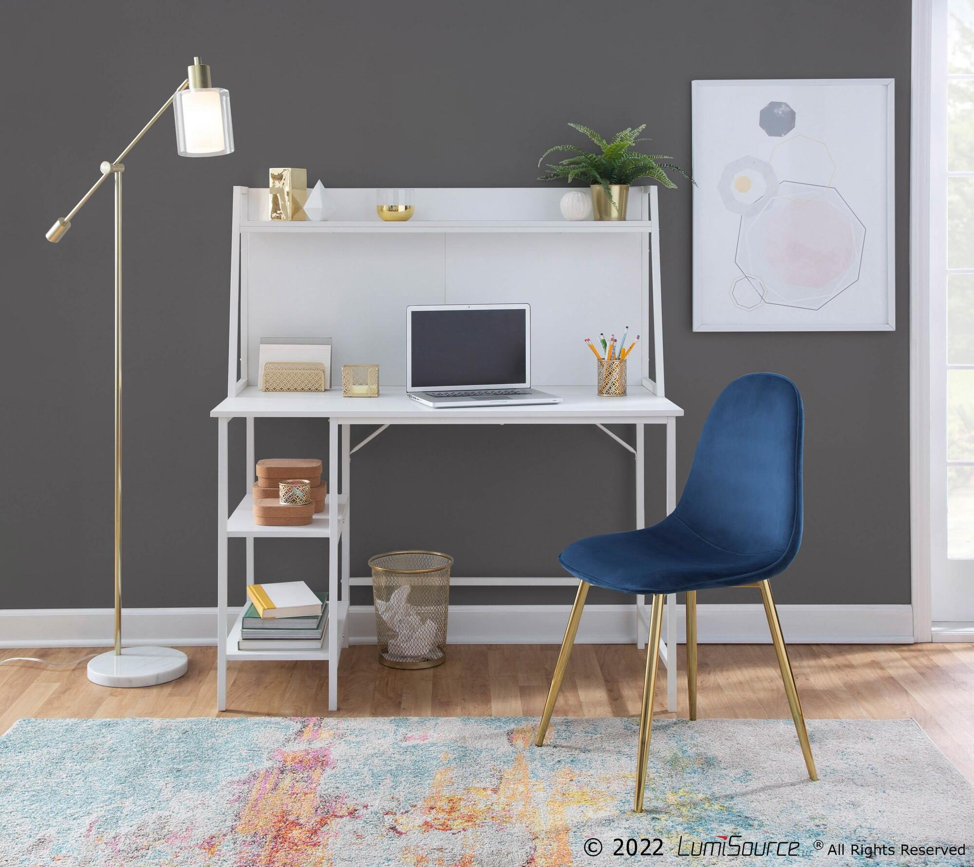 LumiSource Geo 47" Home Office Desk, White, large
