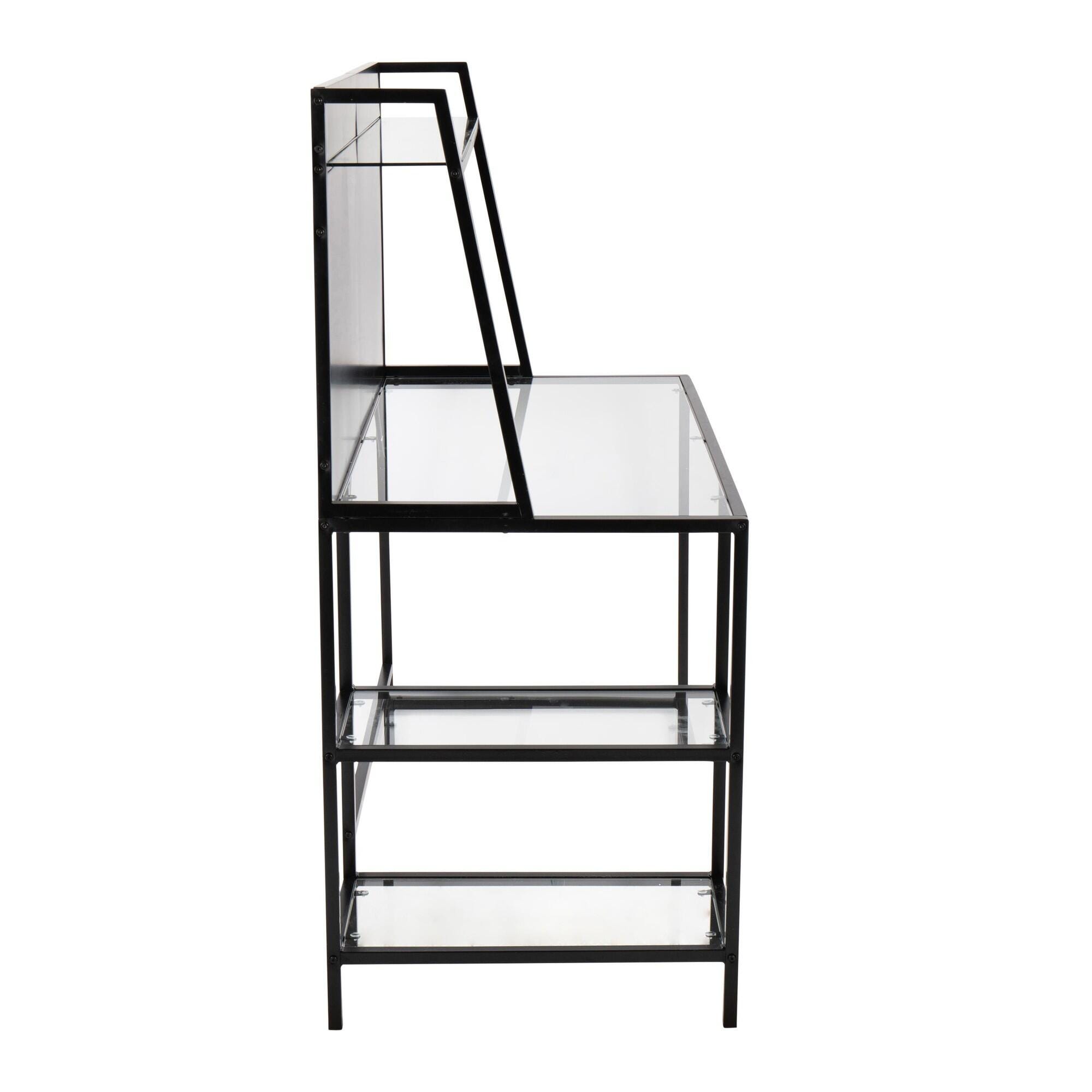 LumiSource Geo Solid 47" Home Office Desk, Black, large