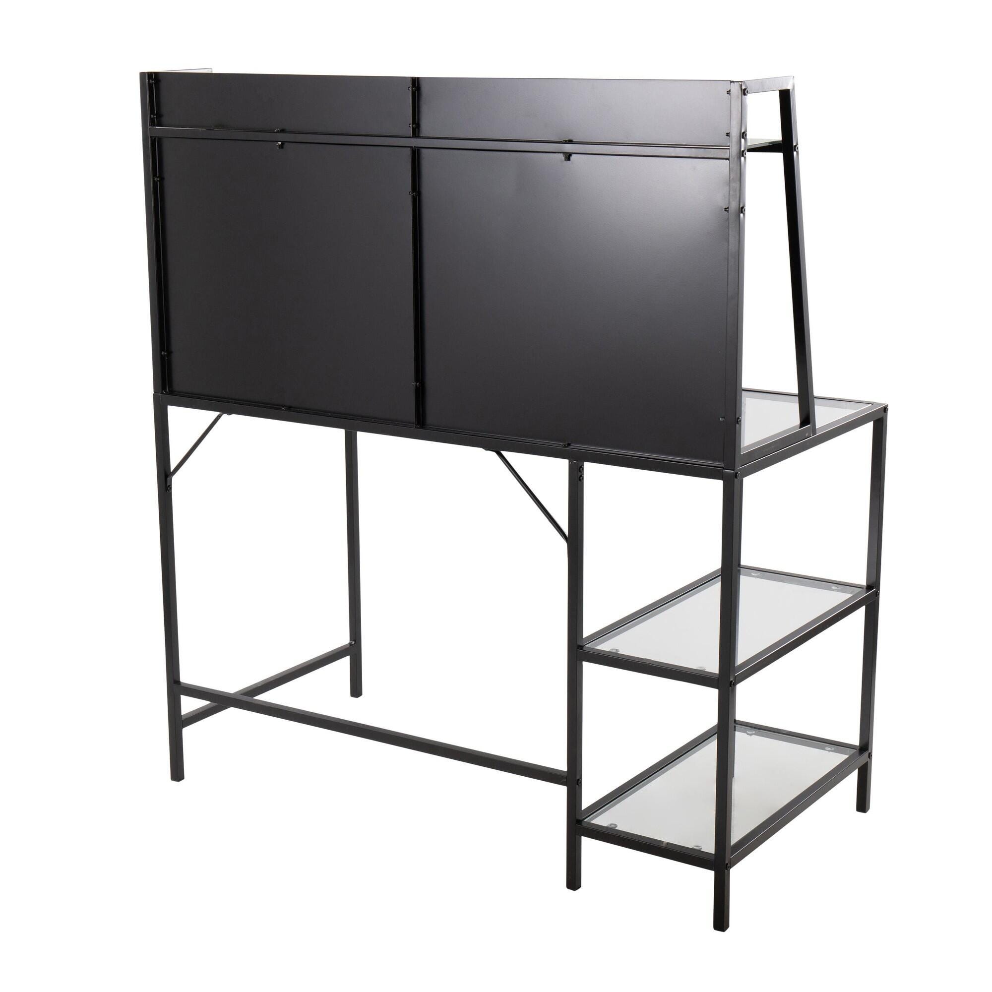LumiSource Geo Solid 47" Home Office Desk, Black, large