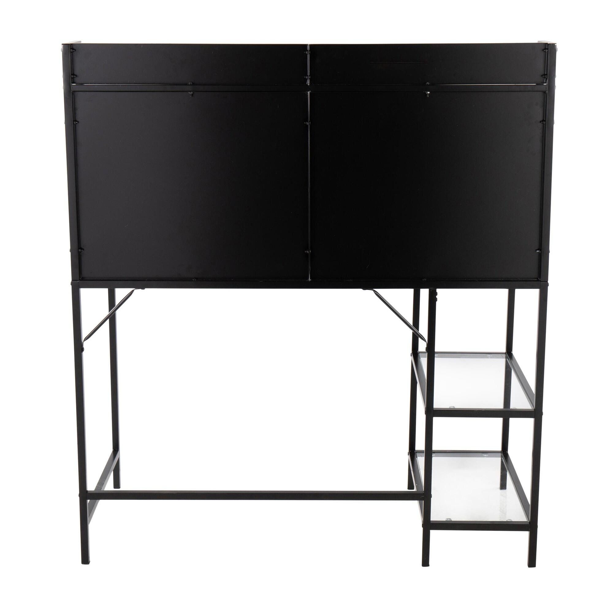 LumiSource Geo Solid 47" Home Office Desk, Black, large