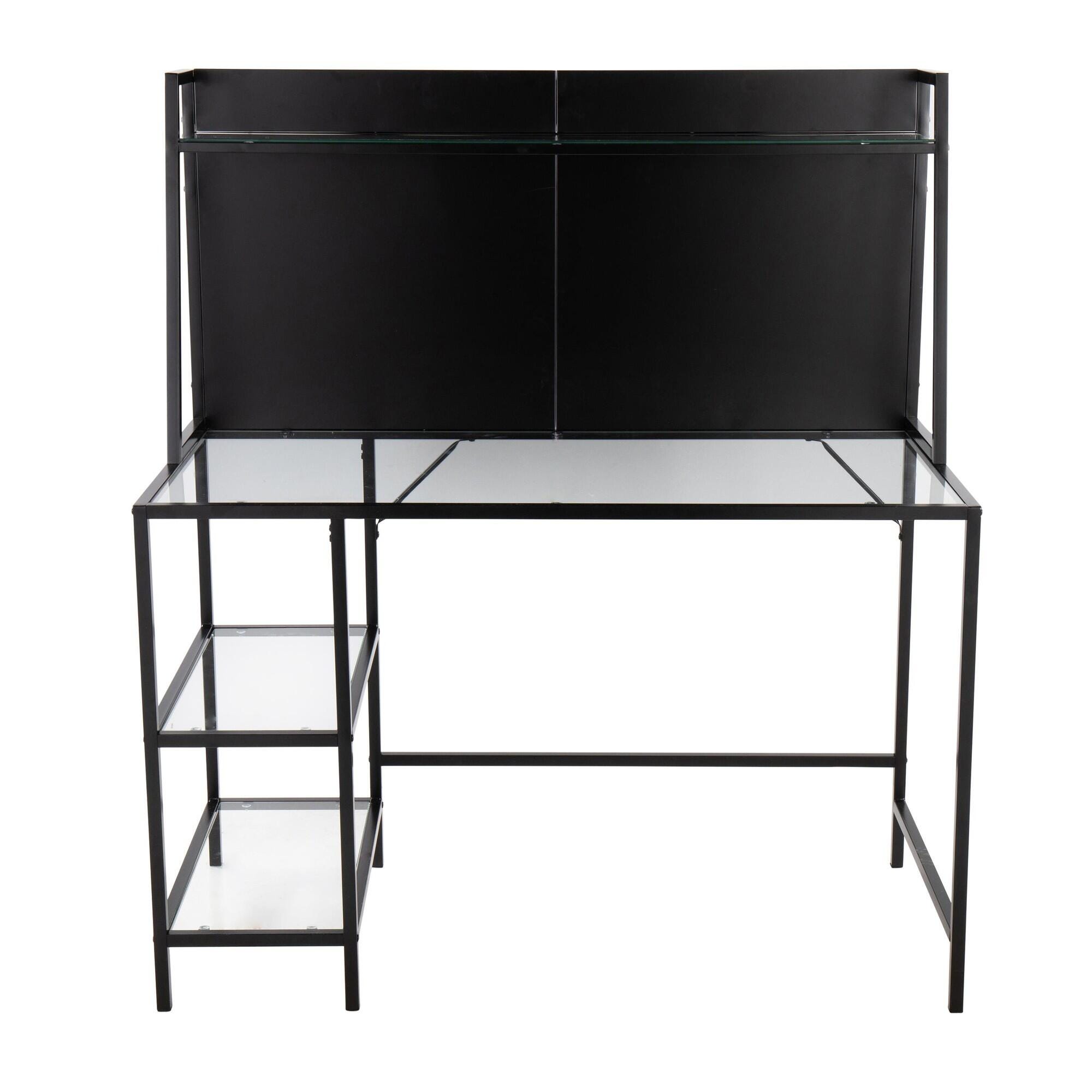 LumiSource Geo Solid 47" Home Office Desk, Black, large
