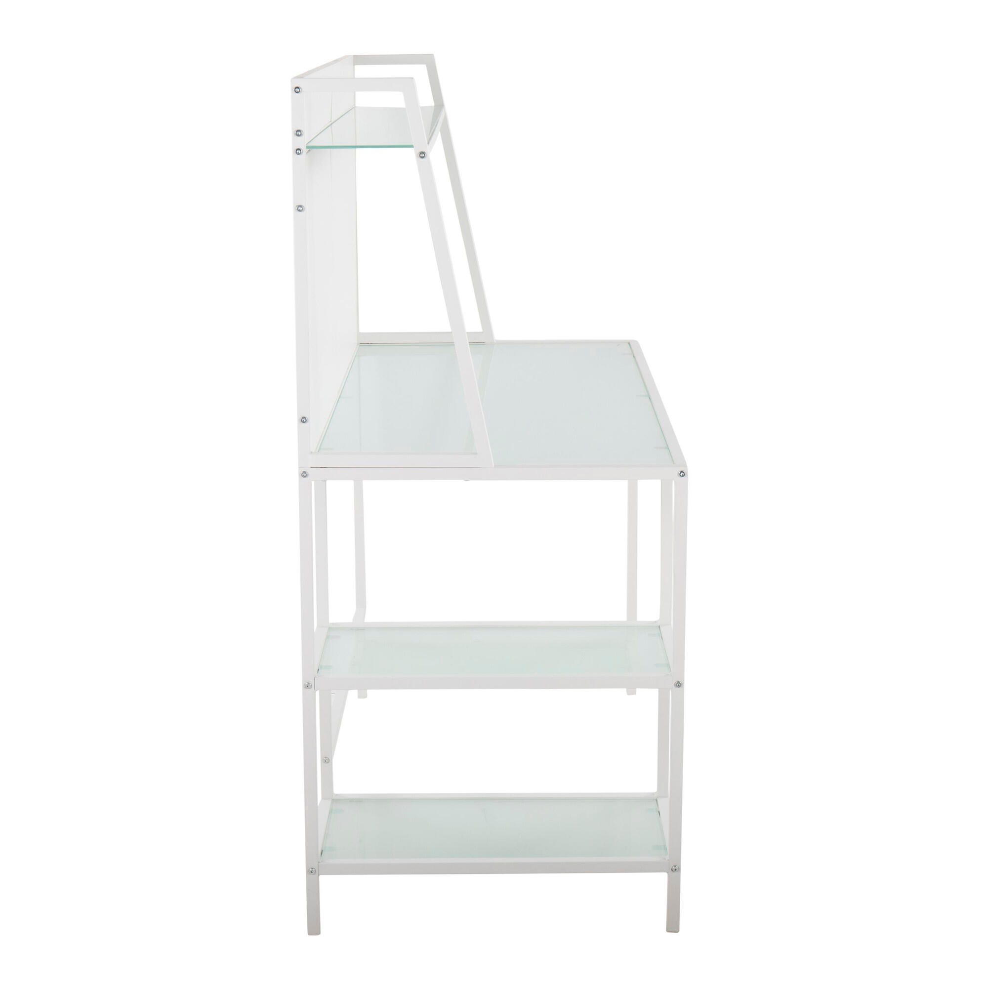 LumiSource Geo Solid 47" Home Office Desk, White, large