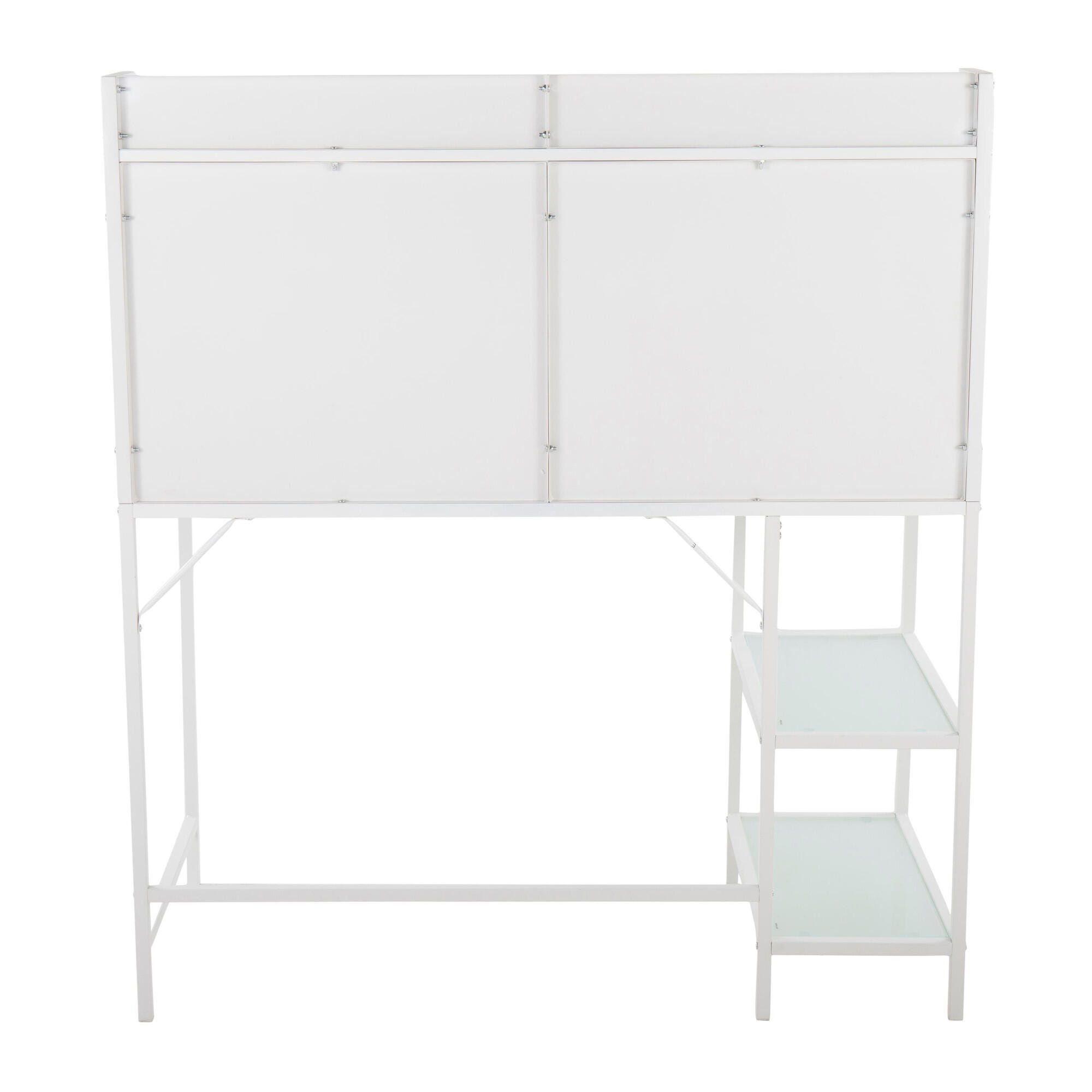 LumiSource Geo Solid 47" Home Office Desk, White, large