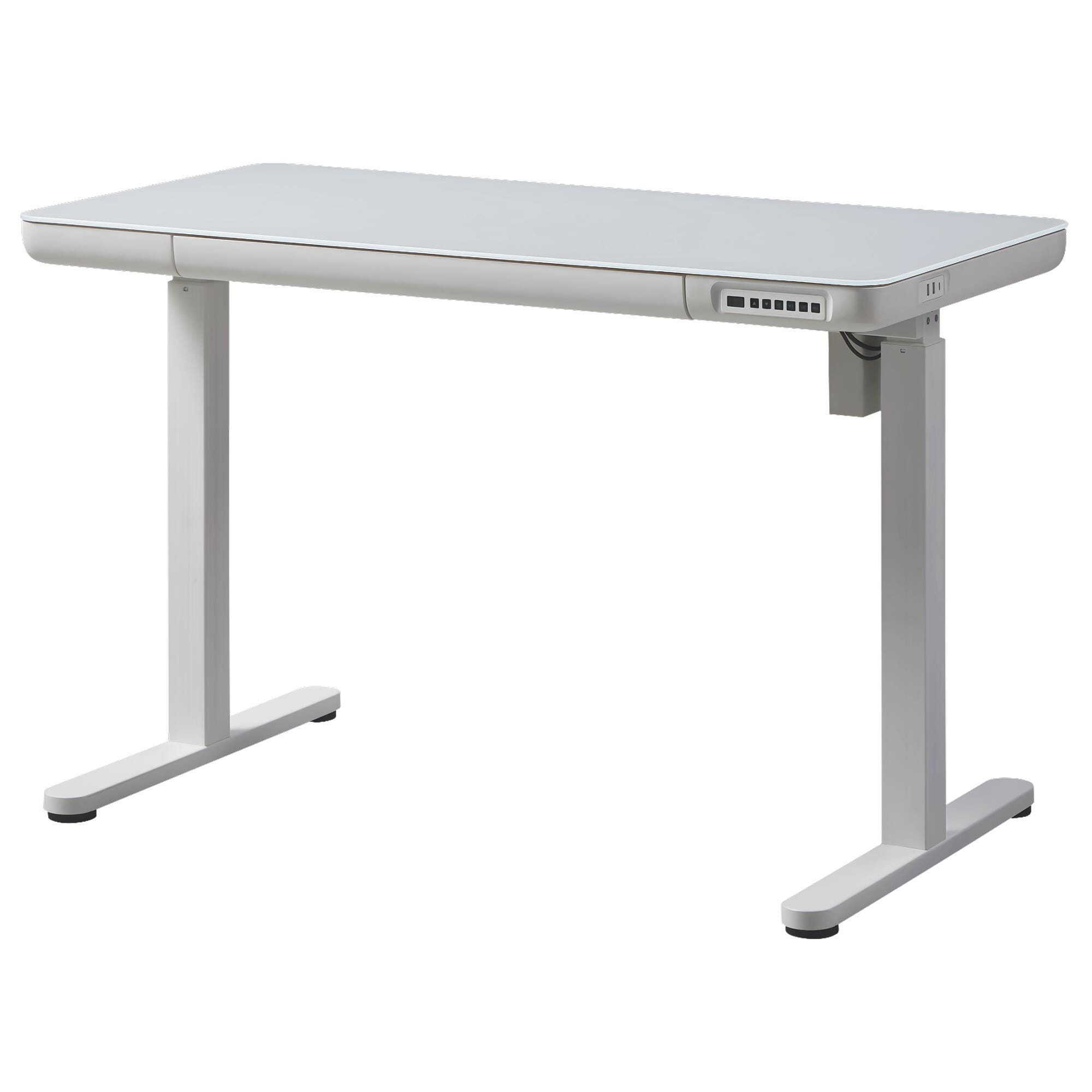 KOWO 47" Sleek Adjustable Standing Desk, White, large