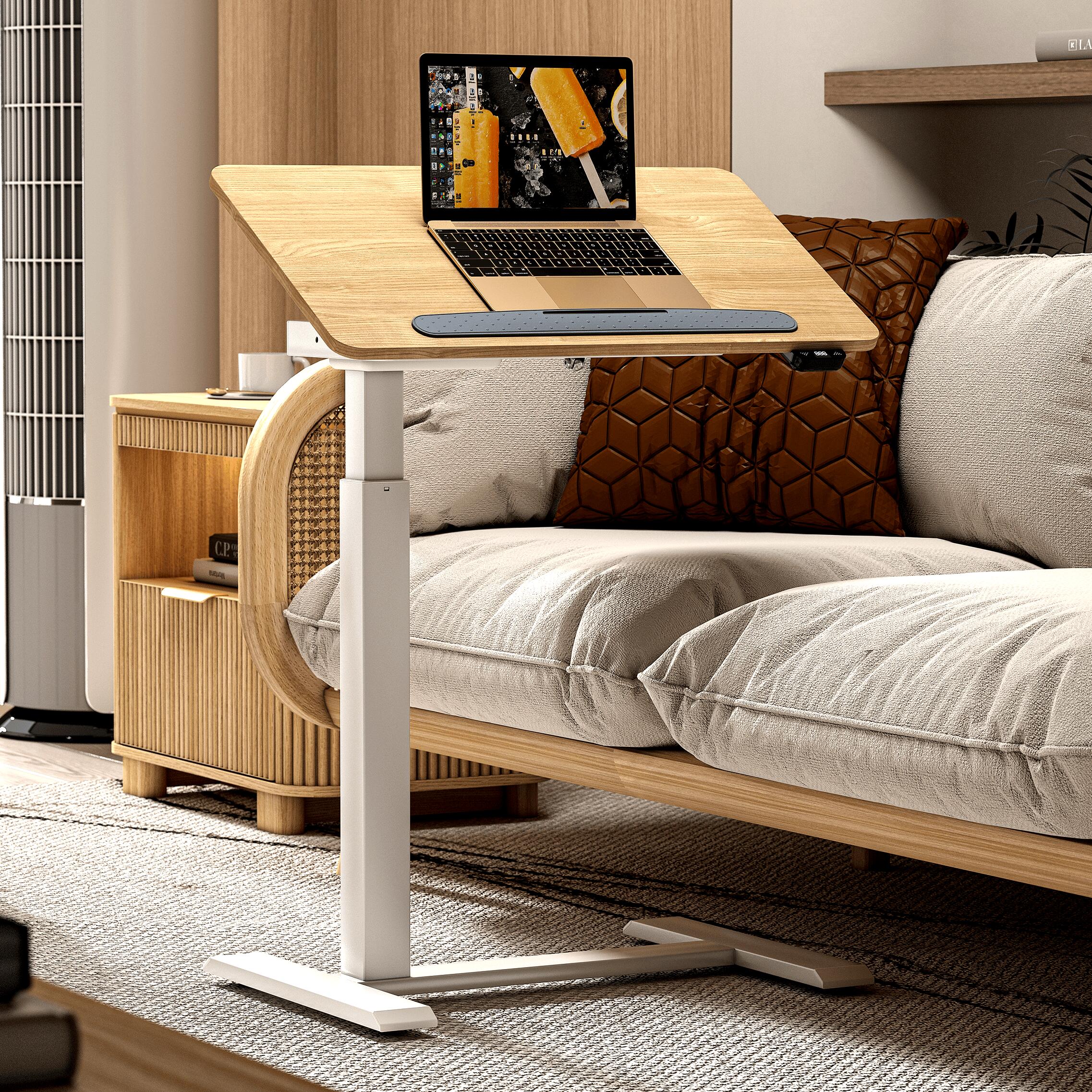 KOWO 28" Minimalist Adjustable Standing Desk, Natural/White, large