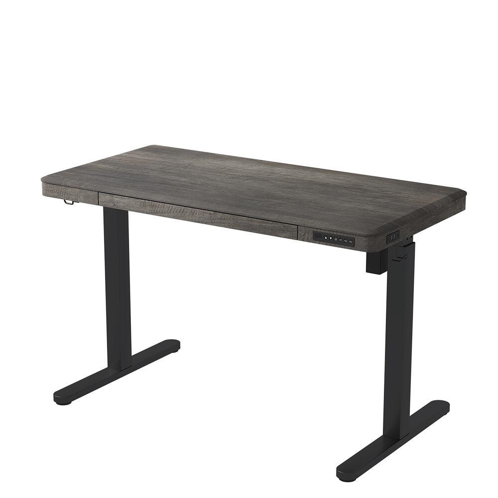 KOWO 48" Electric Adjustable Standing Desk, Charcoal Gray/Black, large