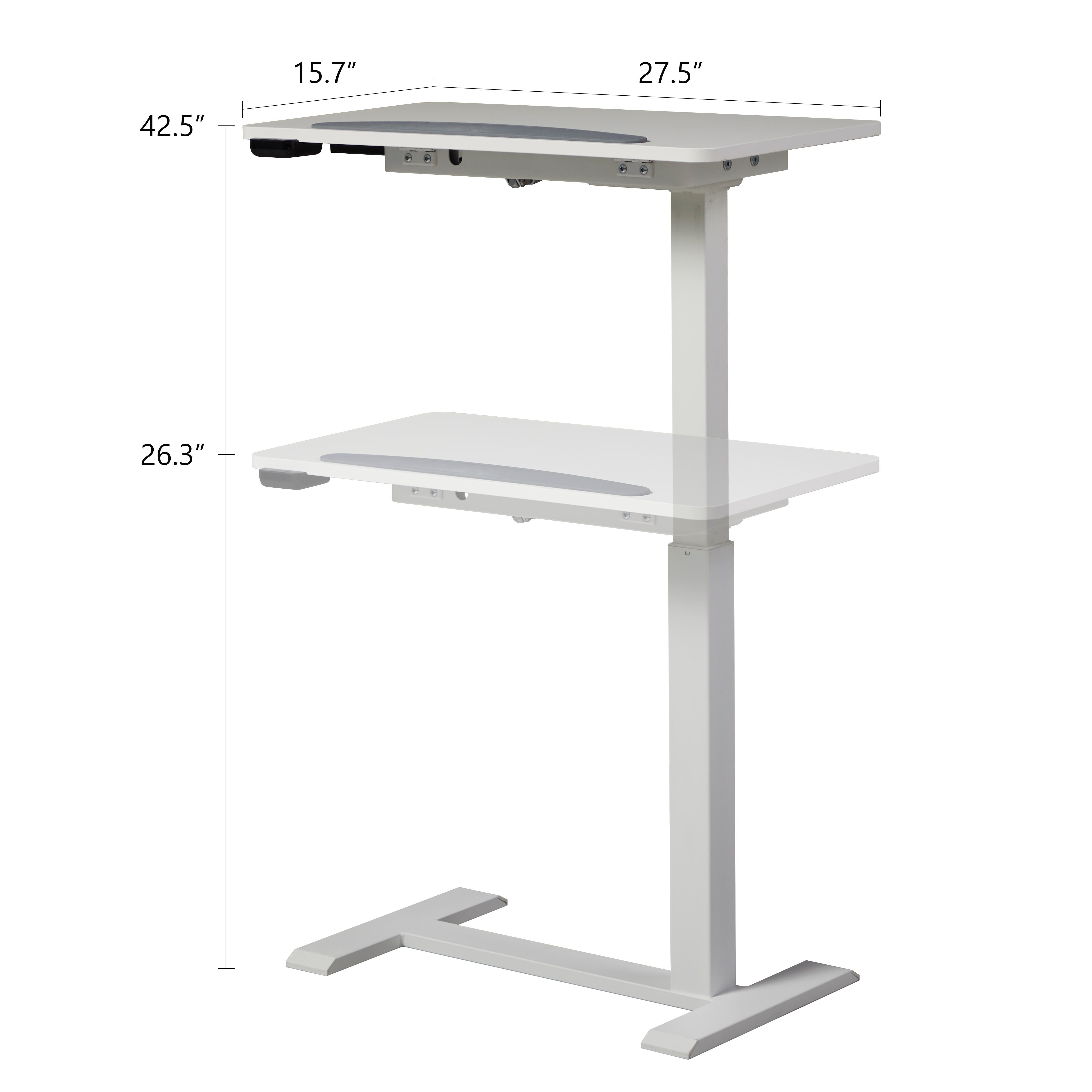 KOWO Solid 28" Adjustable Standing Desk, White, large