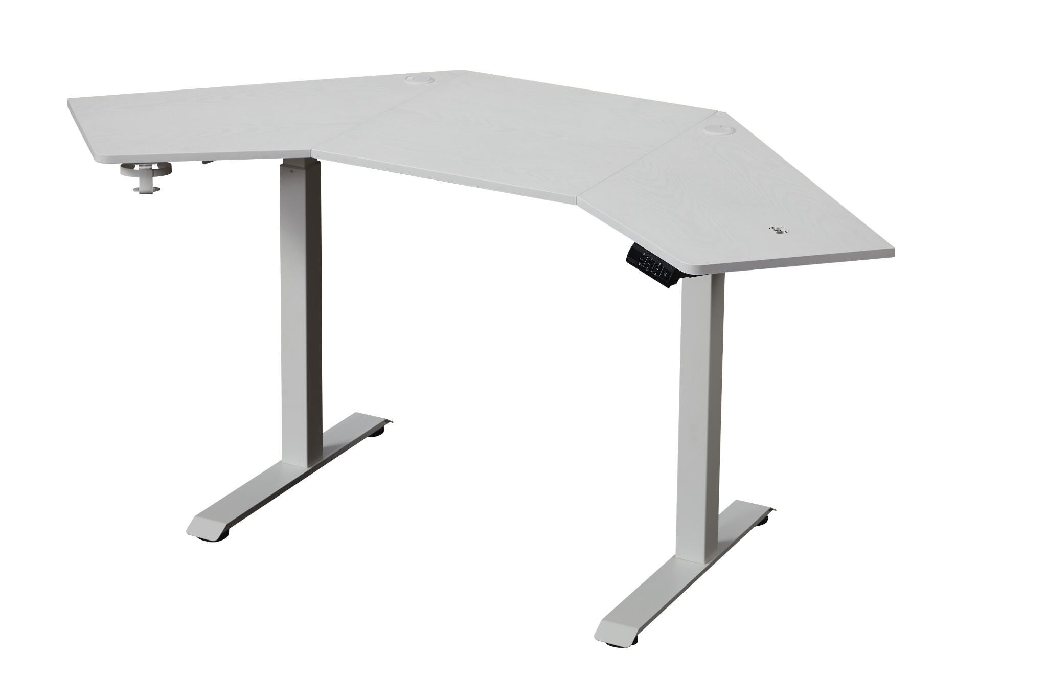 KOWO 67" L-Shaped Adjustable Standing Desk, White, large